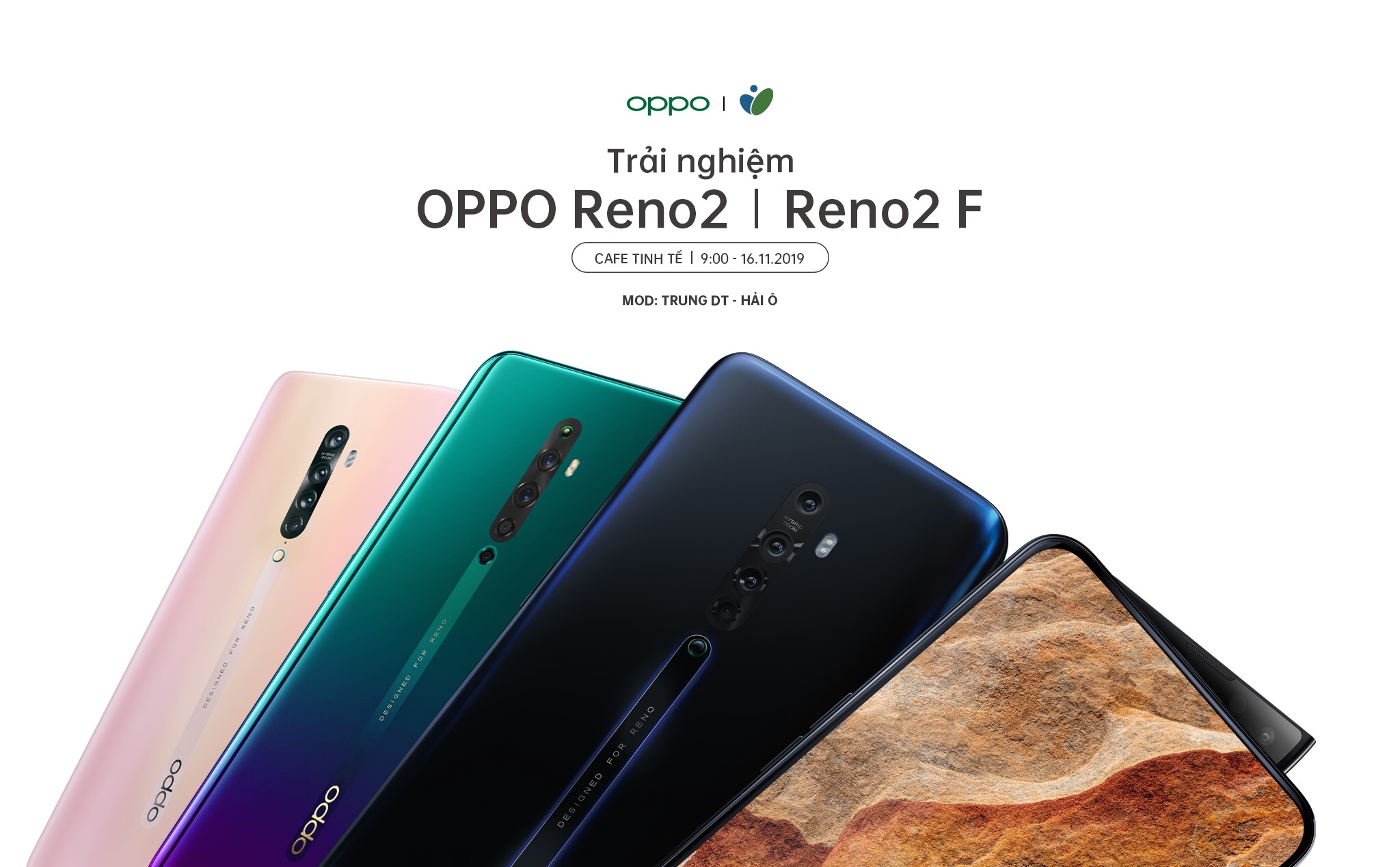 Mời anh em dự offline trải nghiệm điện thoại Oppo Reno2 & Reno2 F - tặng 10 loa & 10 tai nghe