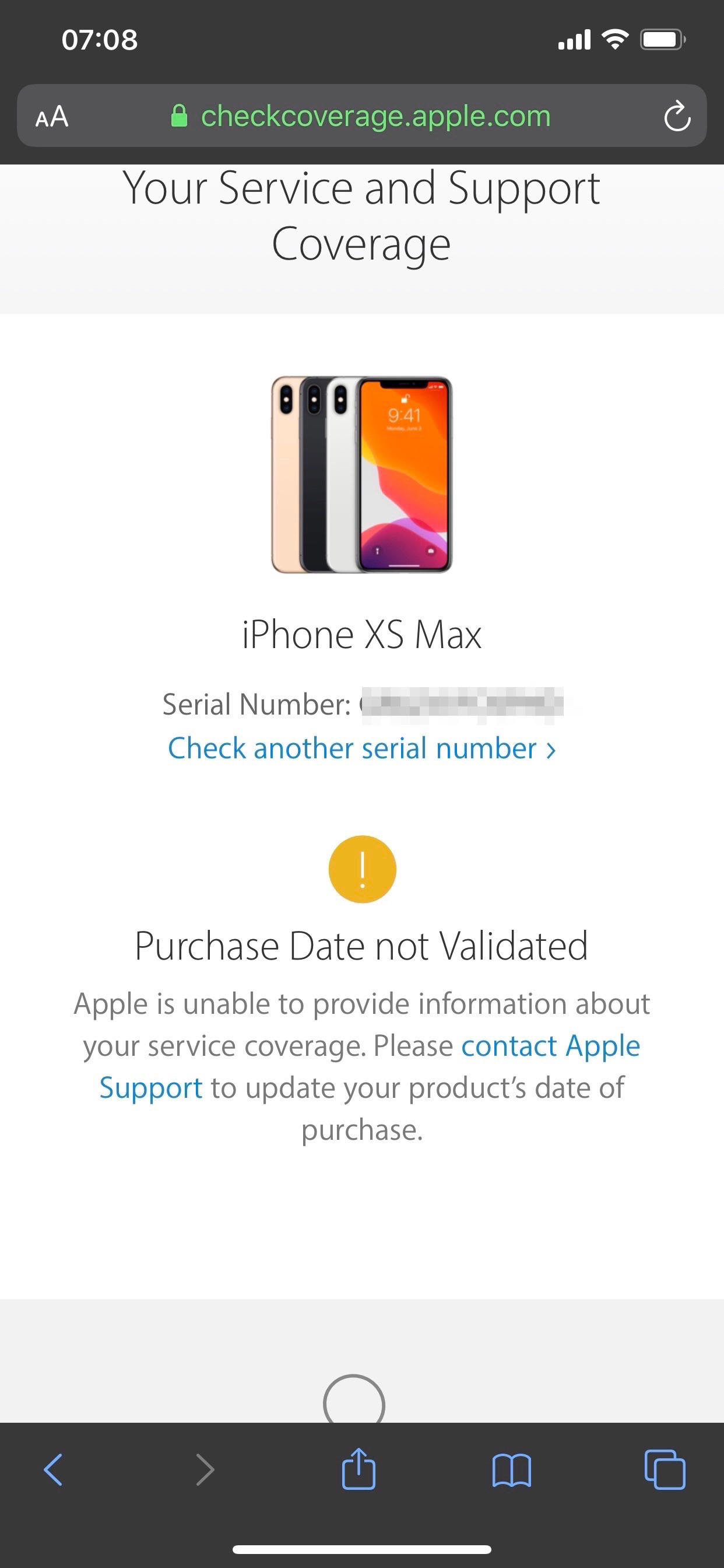 Em mới mua iphone xs max cũ, check imei ở trang chủ apple ra thế này thì có phải là iphone dựng khô