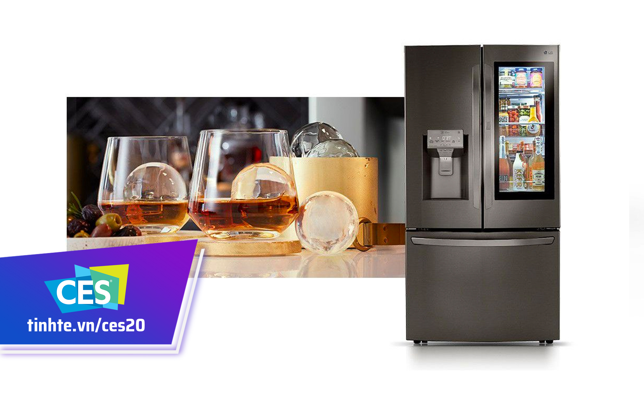 #CES20: Samsung và LG ra mắt tủ lạnh thông minh có camera AI, tủ LG làm được đá tròn