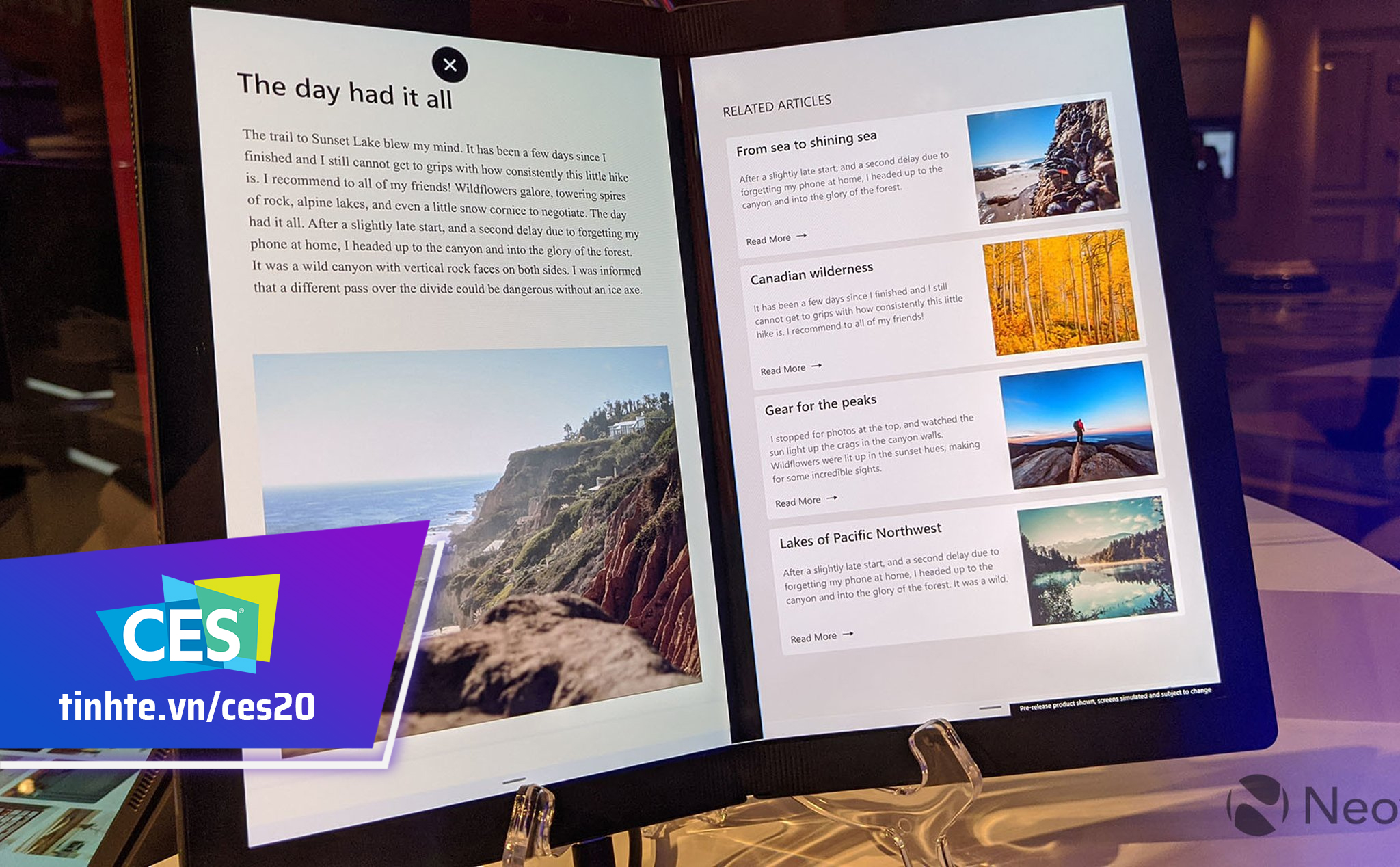 #CES 2020: một vài hình ảnh thực tế của Windows 10X trên chiếc ThinkPad X1 Fold