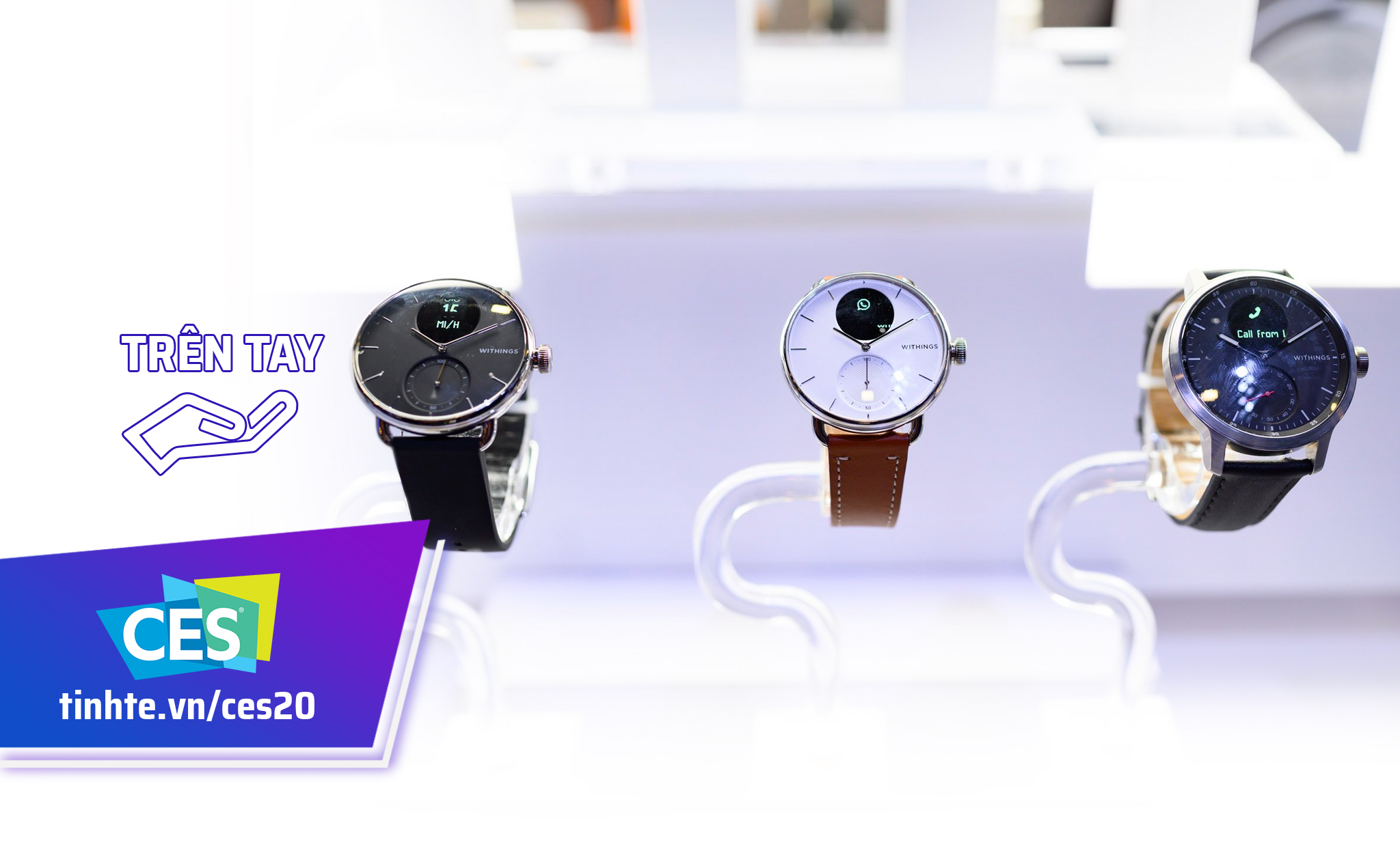 #CES20: Trên tay Withings Scanwatch, hai kích thước mặt đồng hồ, đo nhịp tim, ECG, SpO2