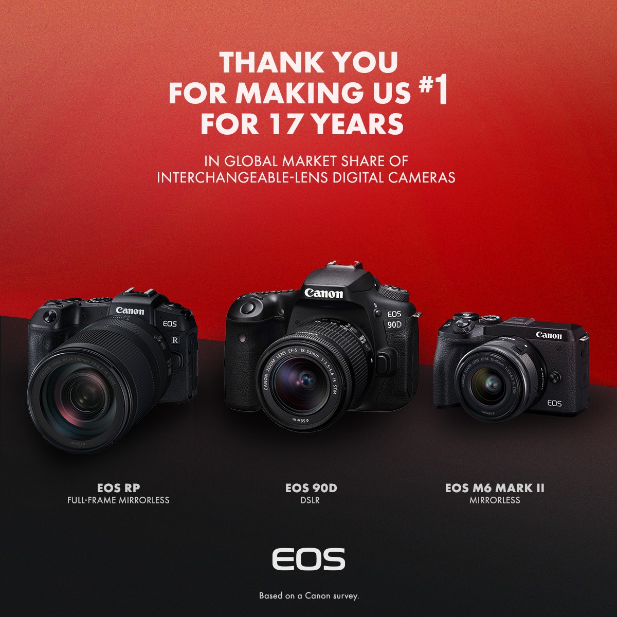 Canon đánh dấu năm thứ 17 liên tiếp dẫn đầu thị trường máy ảnh kĩ thuật số dùng ống kính chuyển đổi
