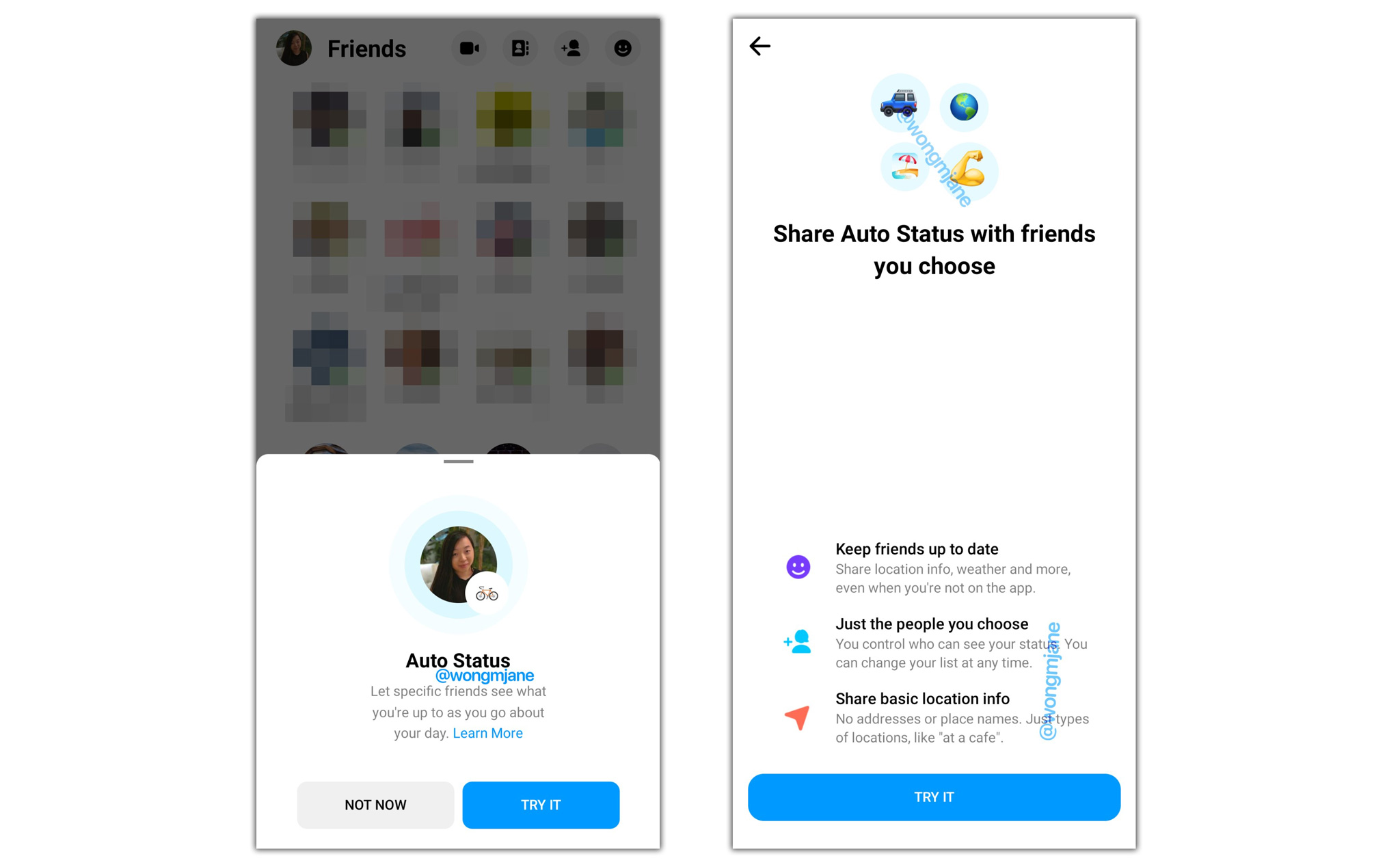 Facebook đang thử nghiệm tính năng chia sẻ trạng thái tự động cho Messenger