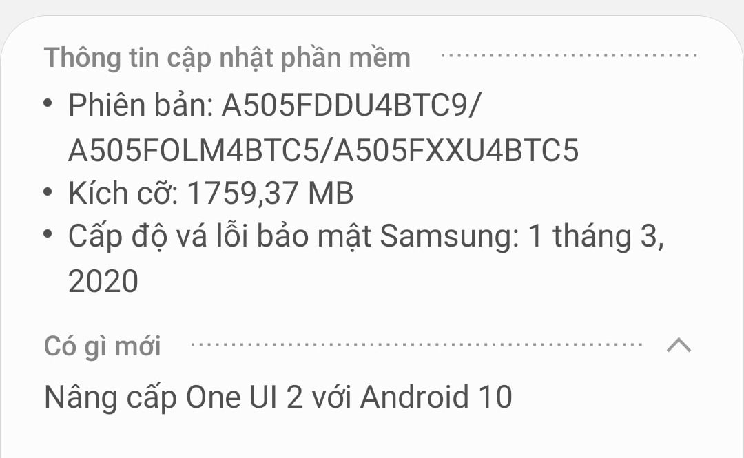 Samsung đã cập nhật Android 10 cho dòng A. Anh em đã lên chưa?