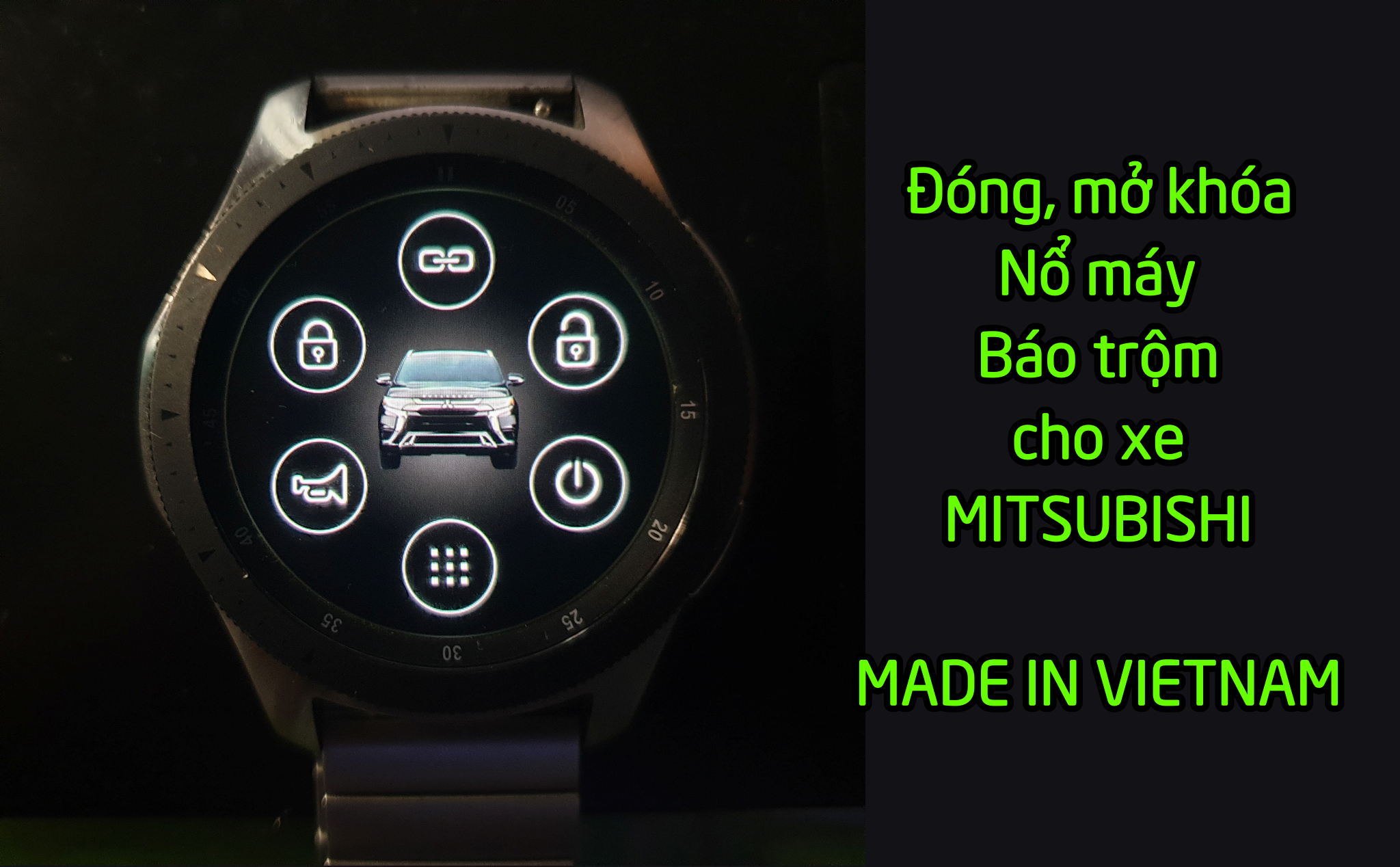 Thiết bị giúp "độ" thêm khả năng cho các dòng xe Mitsubishi, hoạt động qua smartwatch, made in VN