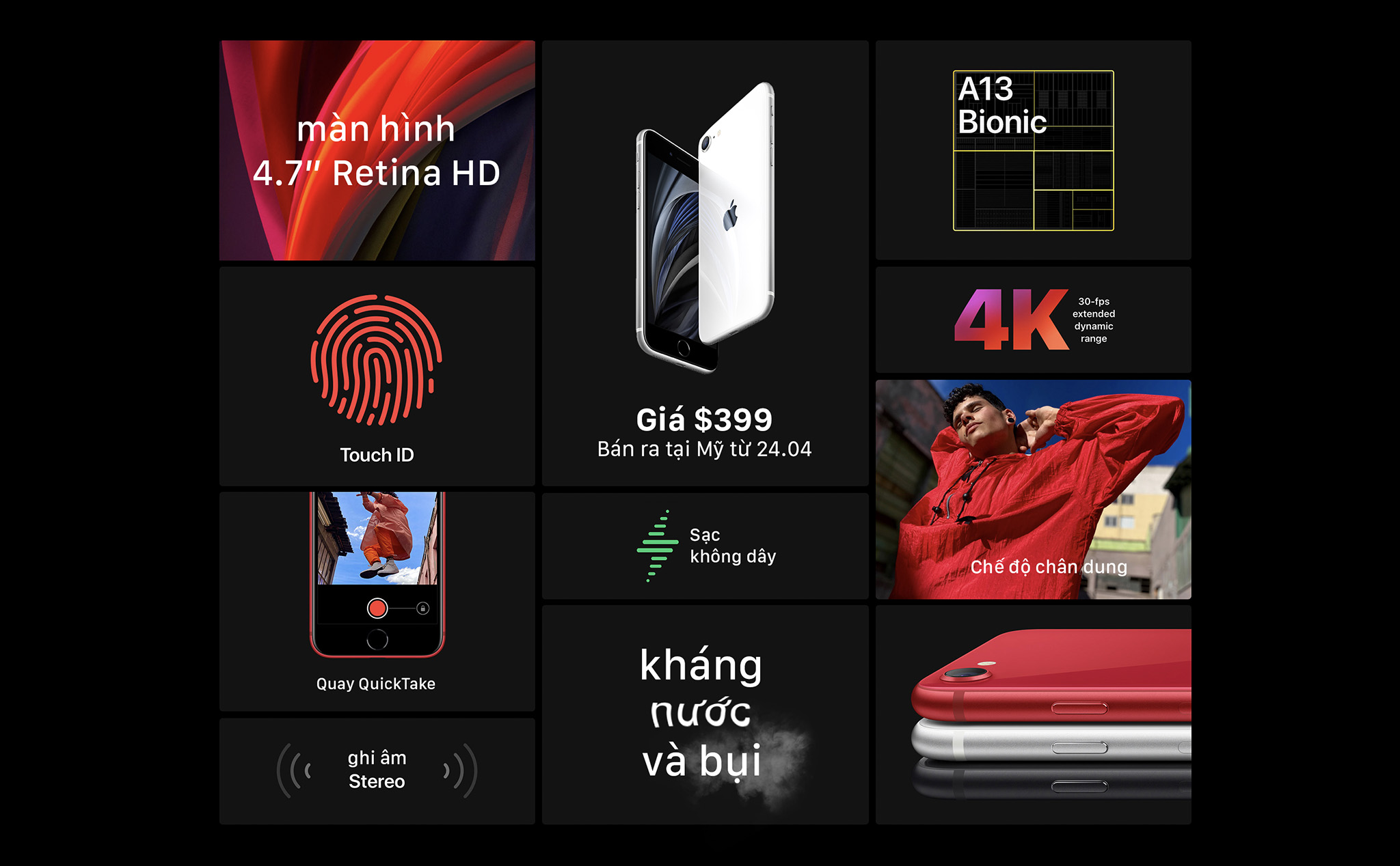 iPhone SE mới chính thức: Màn hình 4.7", nút Home, A13 Bionic, giá từ 399 USD