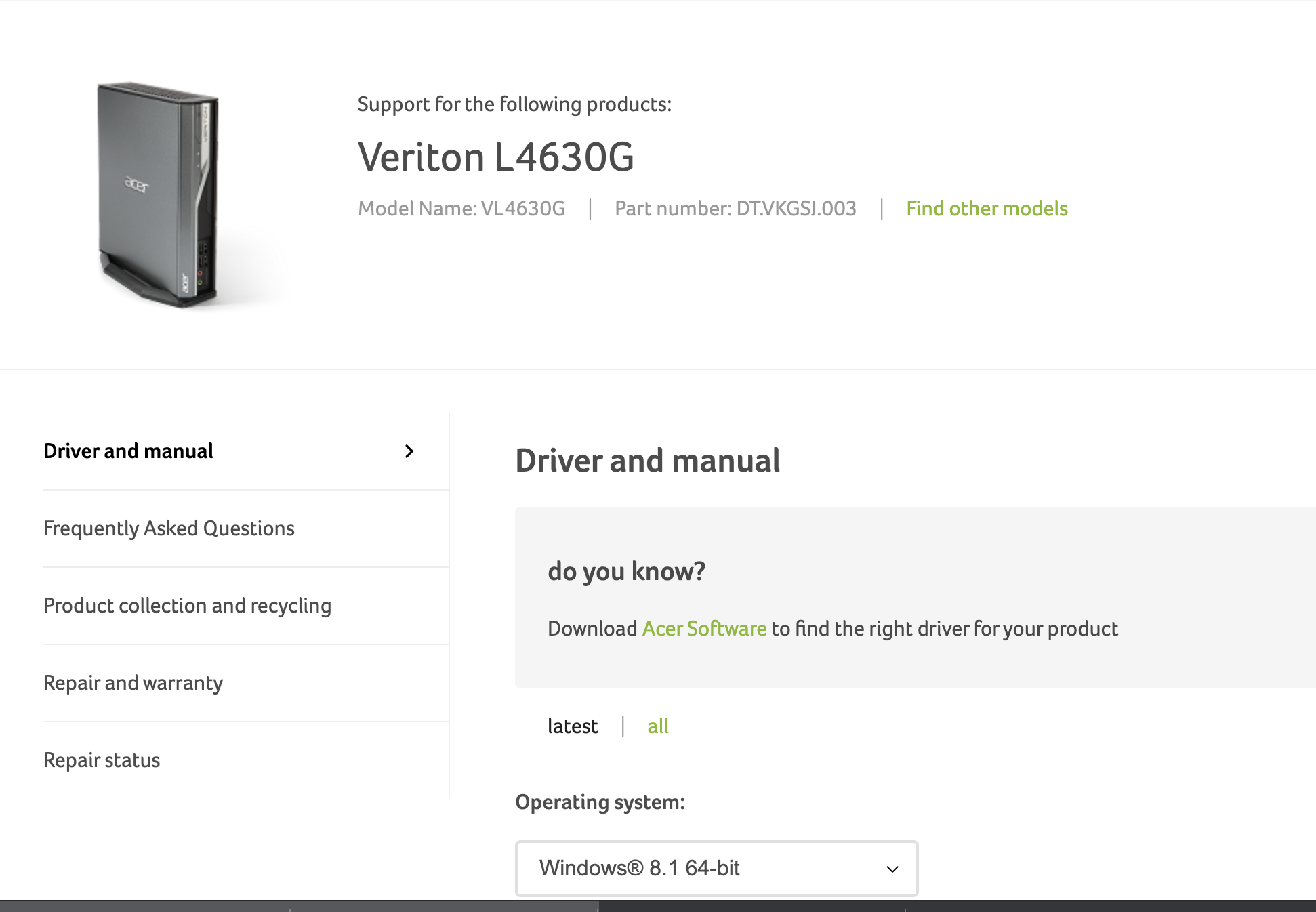 Nâng cấp SSD miniPC Acer Veriton L4630G
