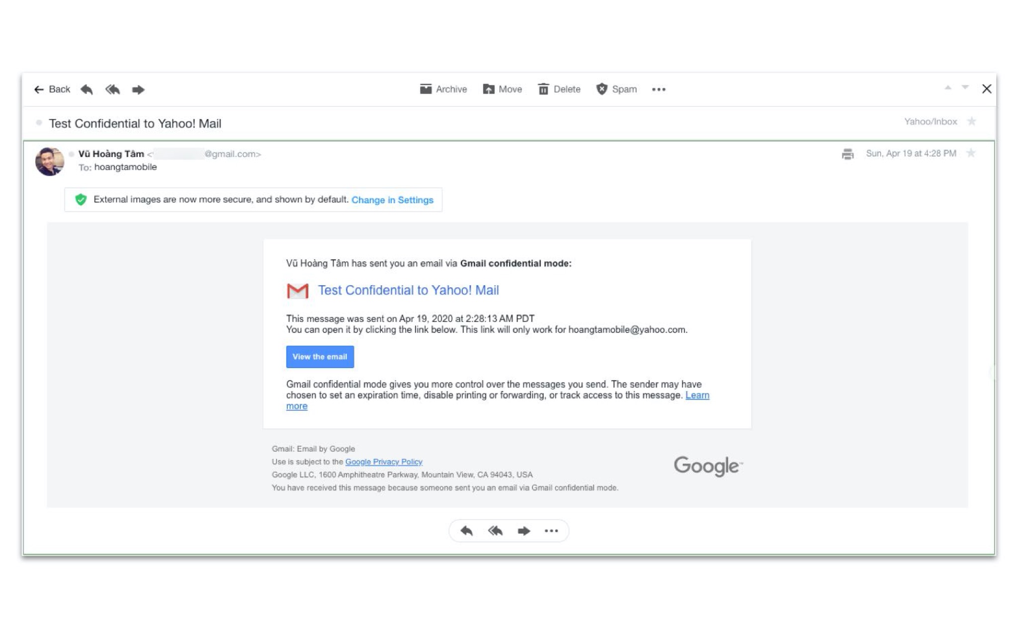 Gmail có thêm chế độ gửi "trong vòng bảo mật" khá thú vị