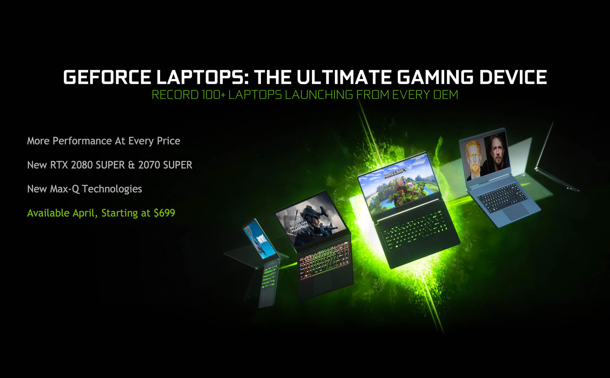 NVIDIA giới thiệu hơn 100 laptop gaming mỏng, nhẹ chạy RTX Super, giá từ 999 đô