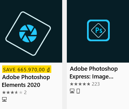 Mọi người cho minh hỏi là giữa Adobe Photoshop Express và Adobe Photoshop Elements có gì khác...