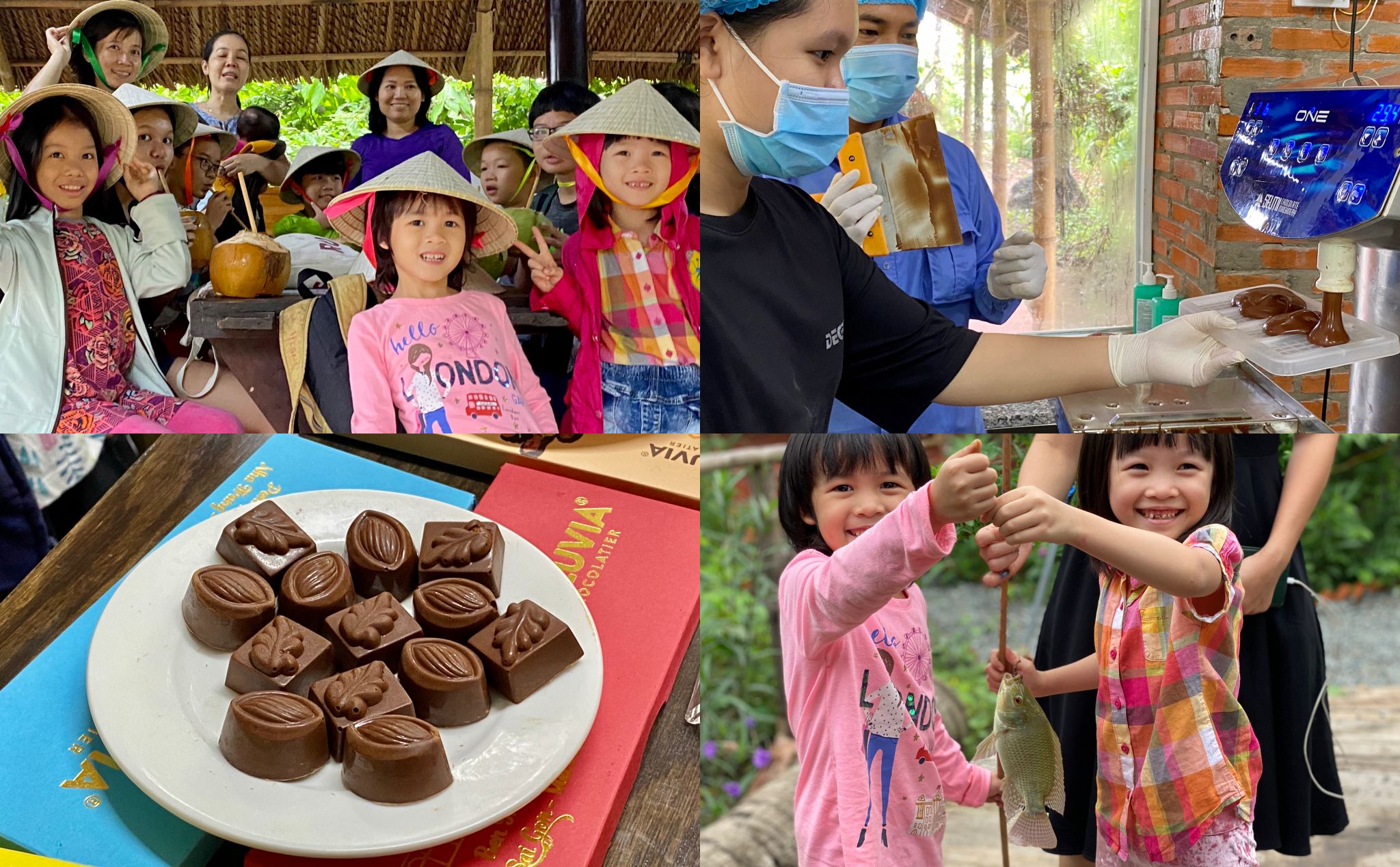 Cho con đi tham quan vườn Cacao và nhà máy làm Sô-cô-la Alluvia ở Tiền Giang