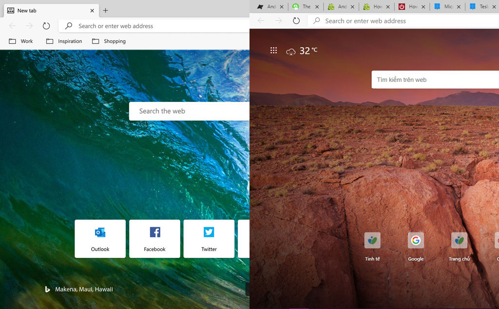 Microsoft Edge có giao diện trang Home Page mới