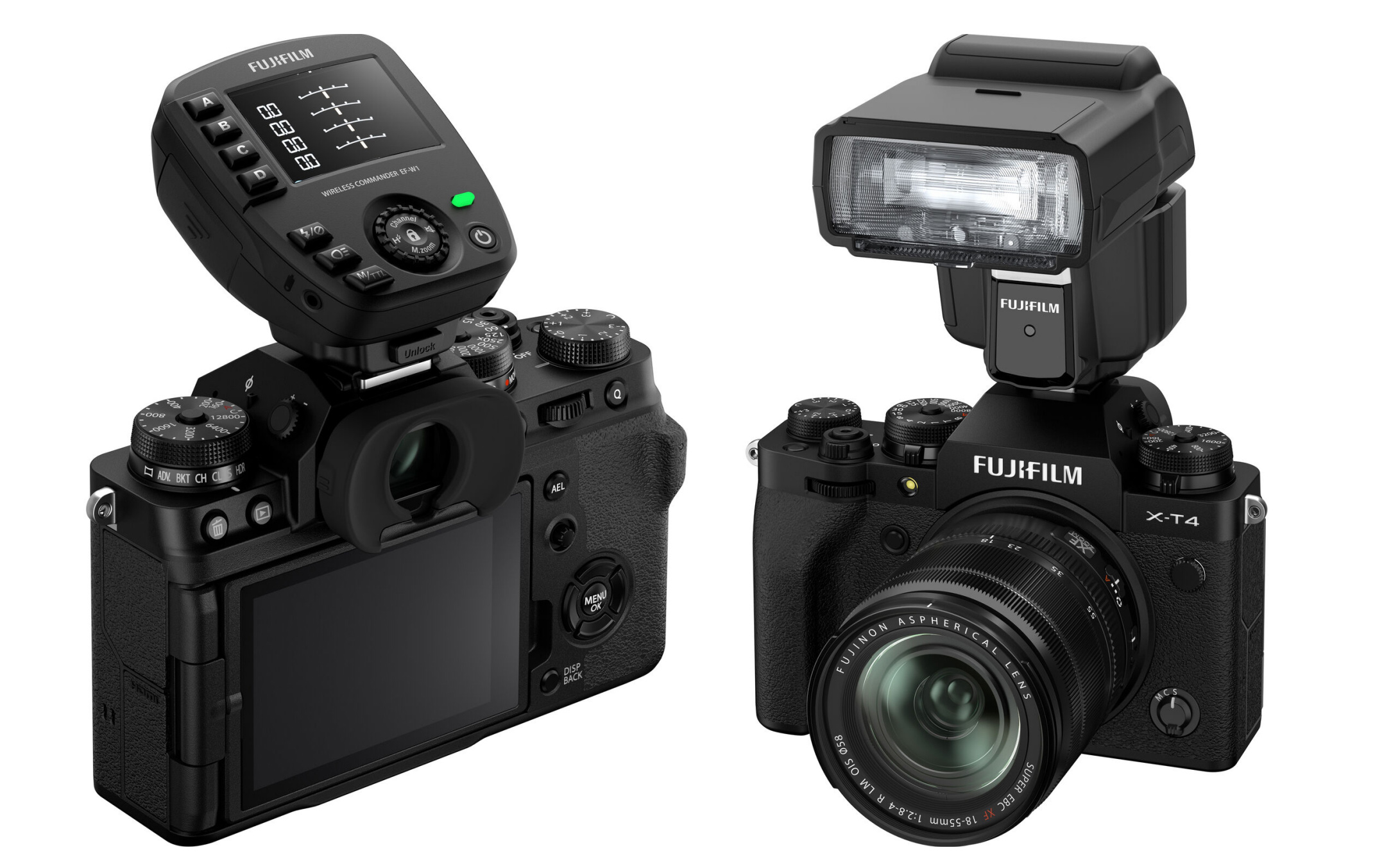 Bộ đèn Fujifilm nhỏ gọn đa dụng: EF-60 kết hợp với bộ điều khiển EF-W1