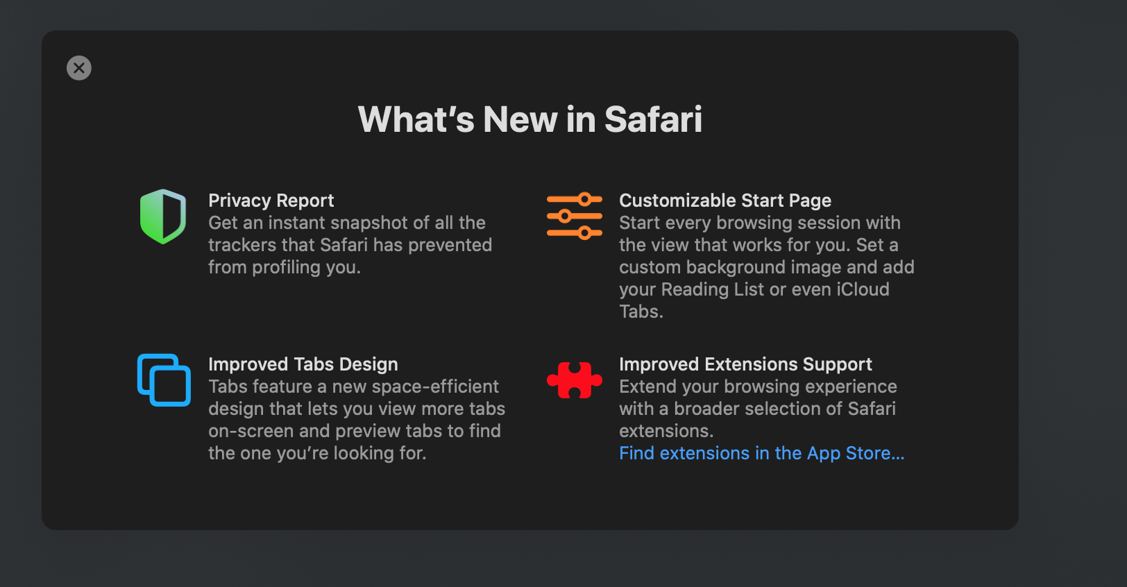 Safari trên mac có cập nhật nè