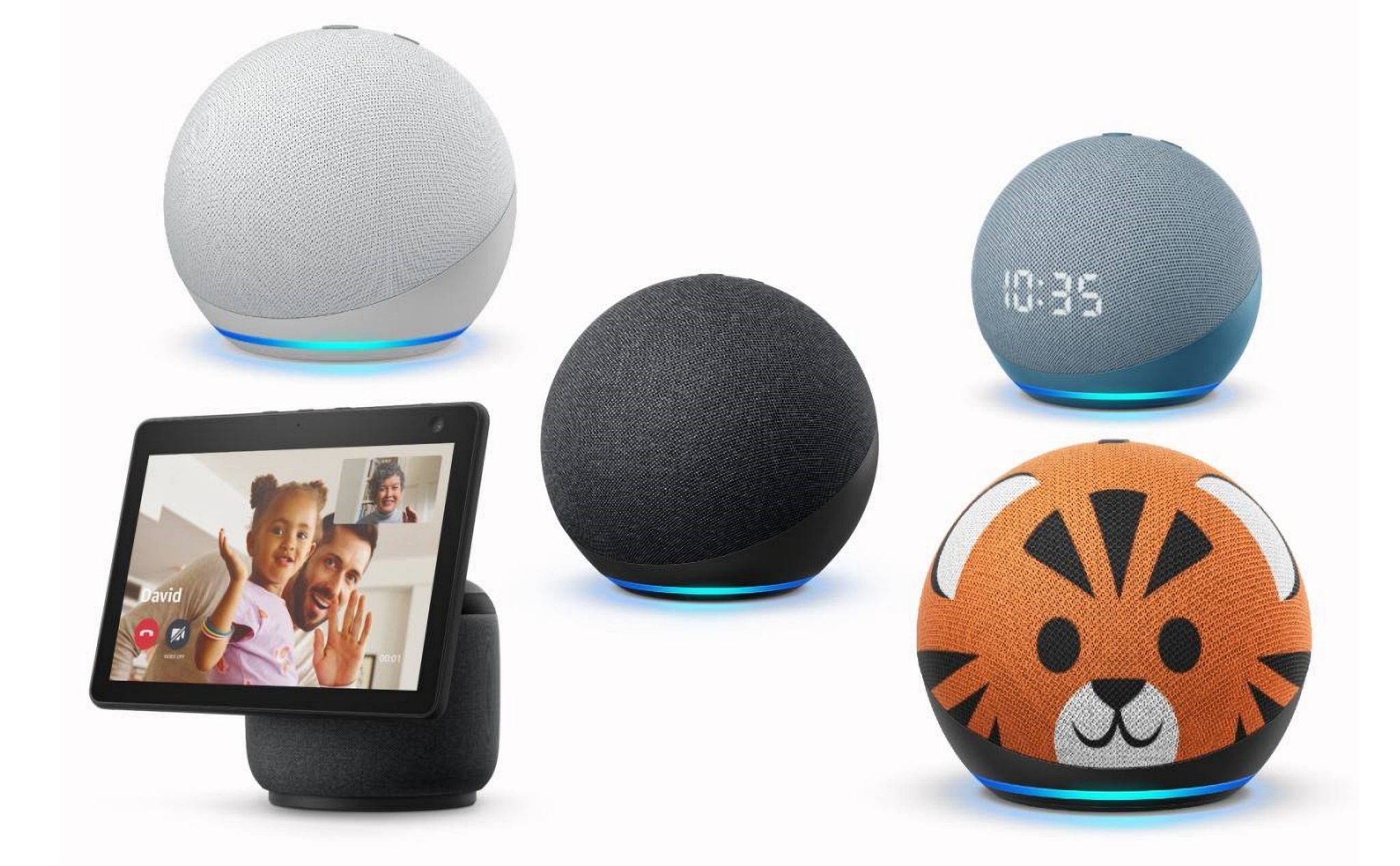 Loa Amazon Echo & Echo Dot 4th Gen tròn trịa, phần cứng mới. Màn hình Echo Show 10 thông minh thú vị