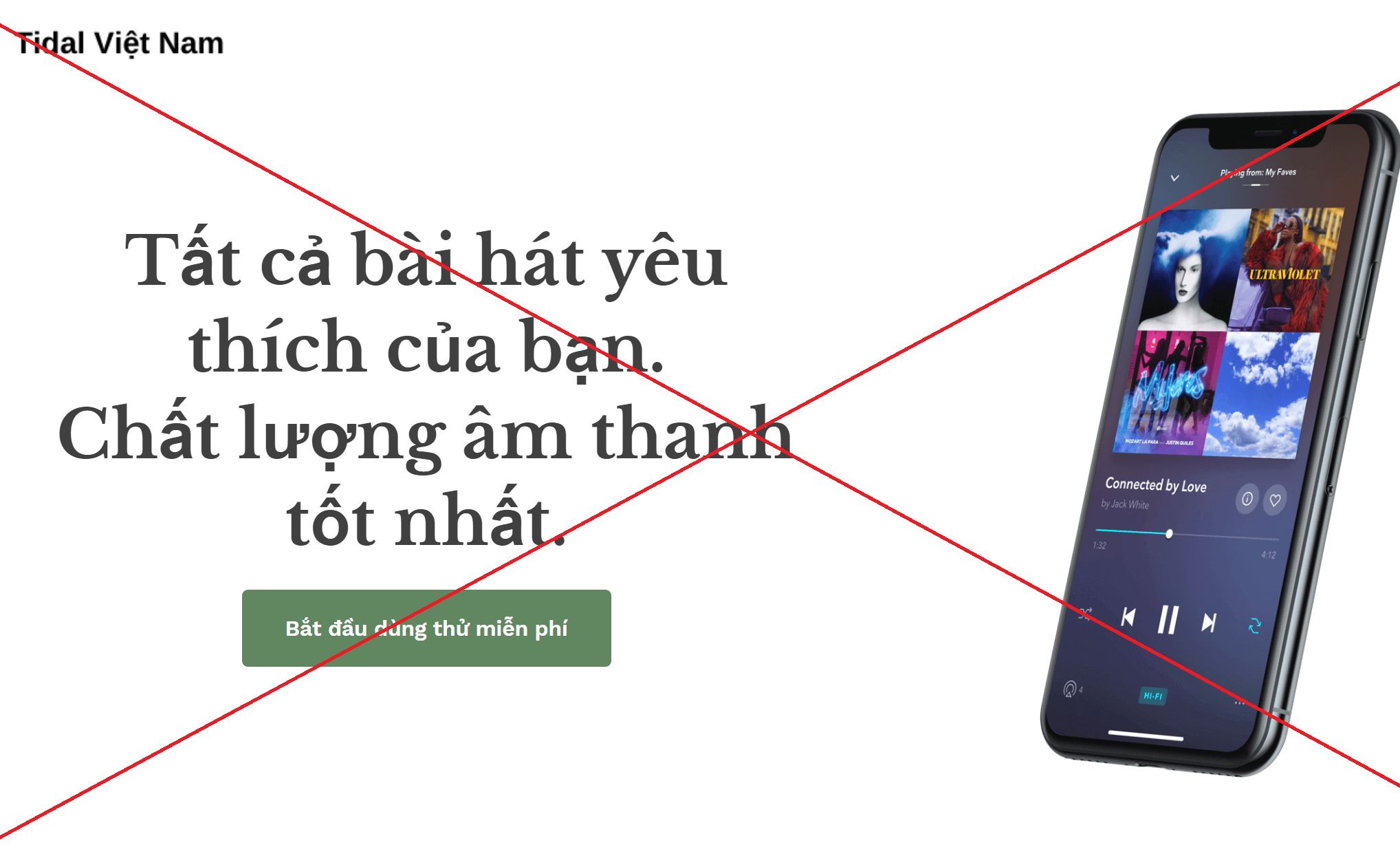 Cảnh báo - website giả mạo dịch vụ stream nhạc Tidal tại Việt Nam