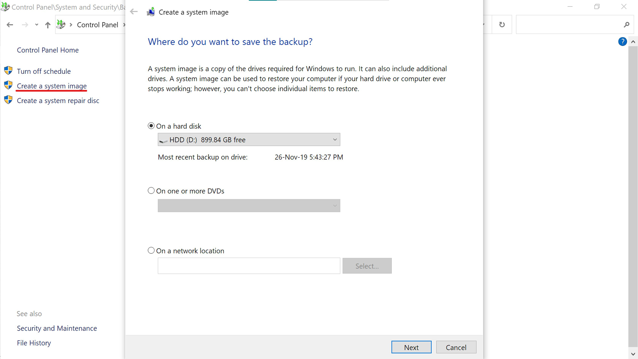 Cách để backup toàn bộ máy tính Windows 10 bằng công cụ System Image Backup