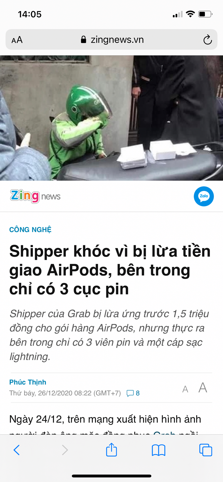 Shipper khóc vì bị lừa tiền giao AirPods, bên trong chỉ có 3 cục pin