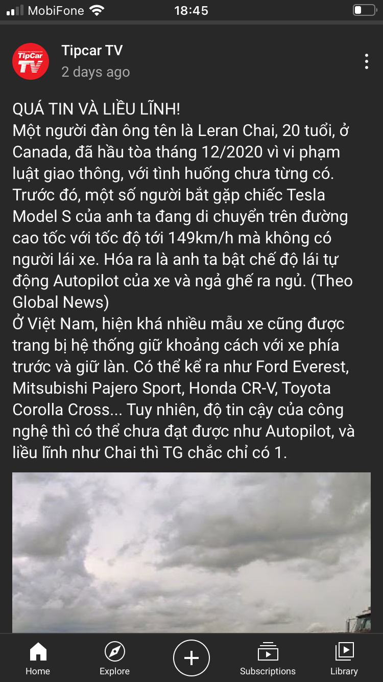 Anh Lê Văn Chai, có niềm tin tuyệt đối vào autopilot.