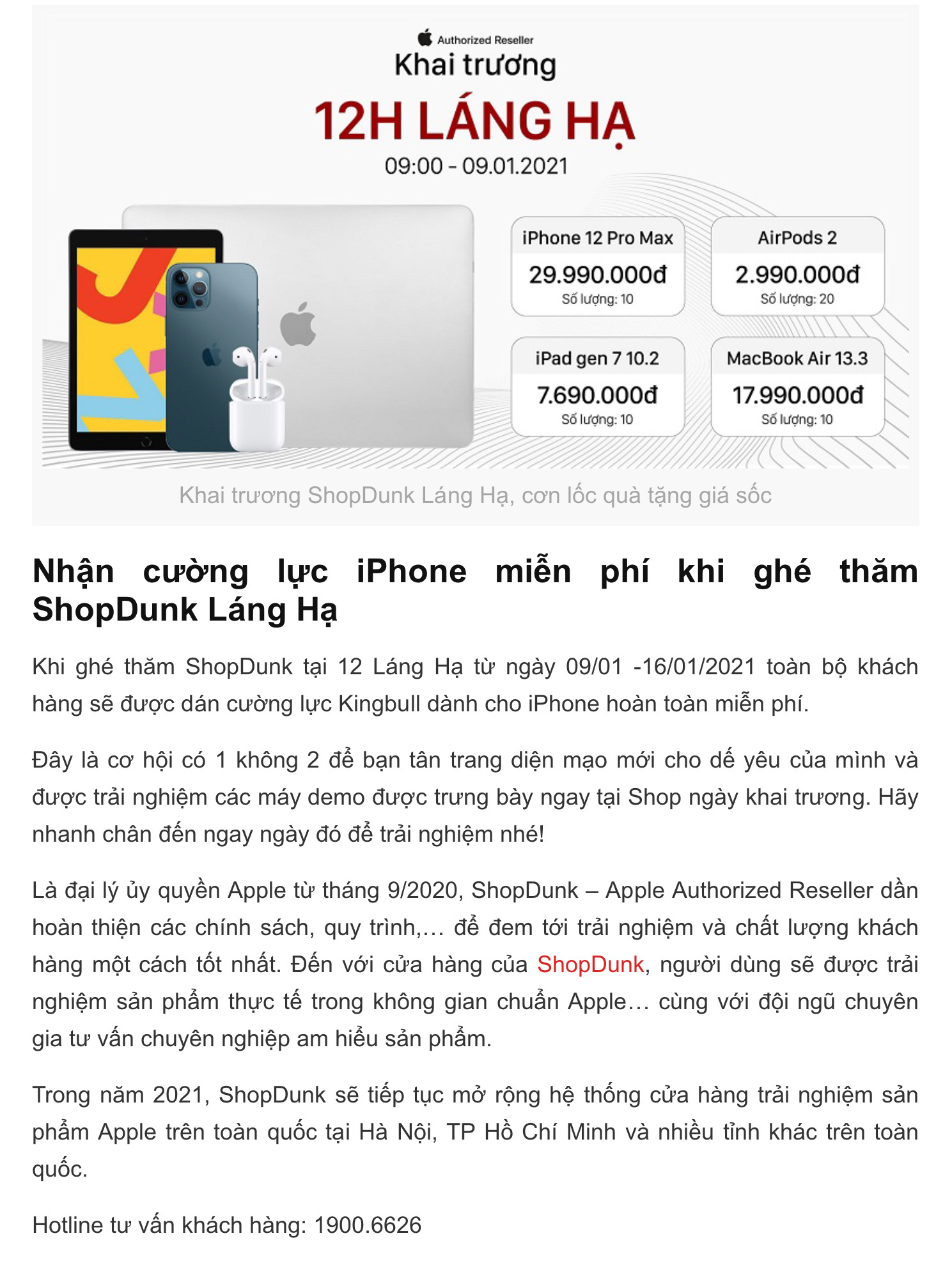 Hôm nay 11/1/2021 mình đã đi check-in ShopDunk Láng Hạ, được dán màn hình iPhone 11 "KingBull" miễn