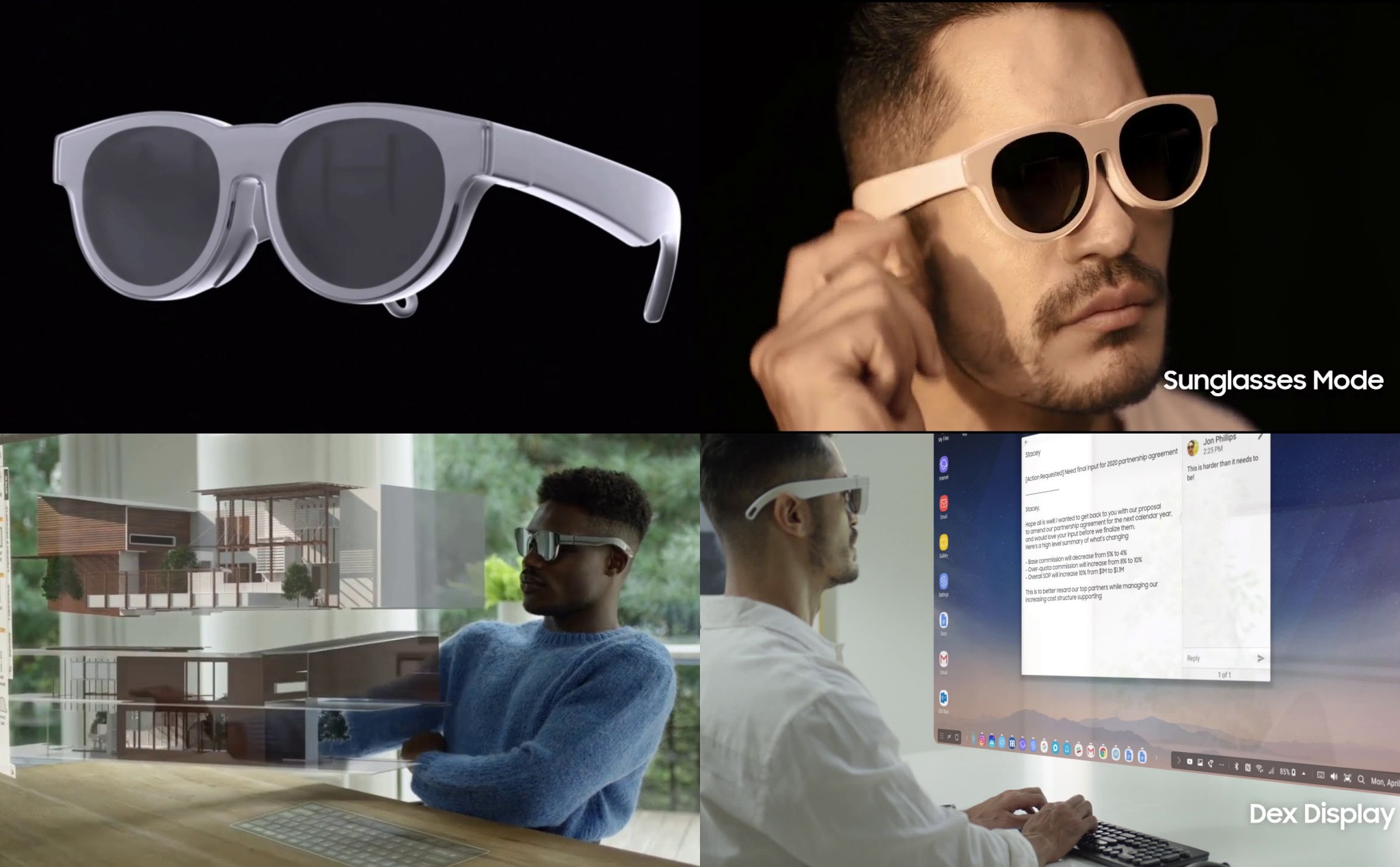 Rò rỉ video concept kính AR do Samsung sản xuất, có thể kết nối với smartwatch để dễ sử dụng hơn