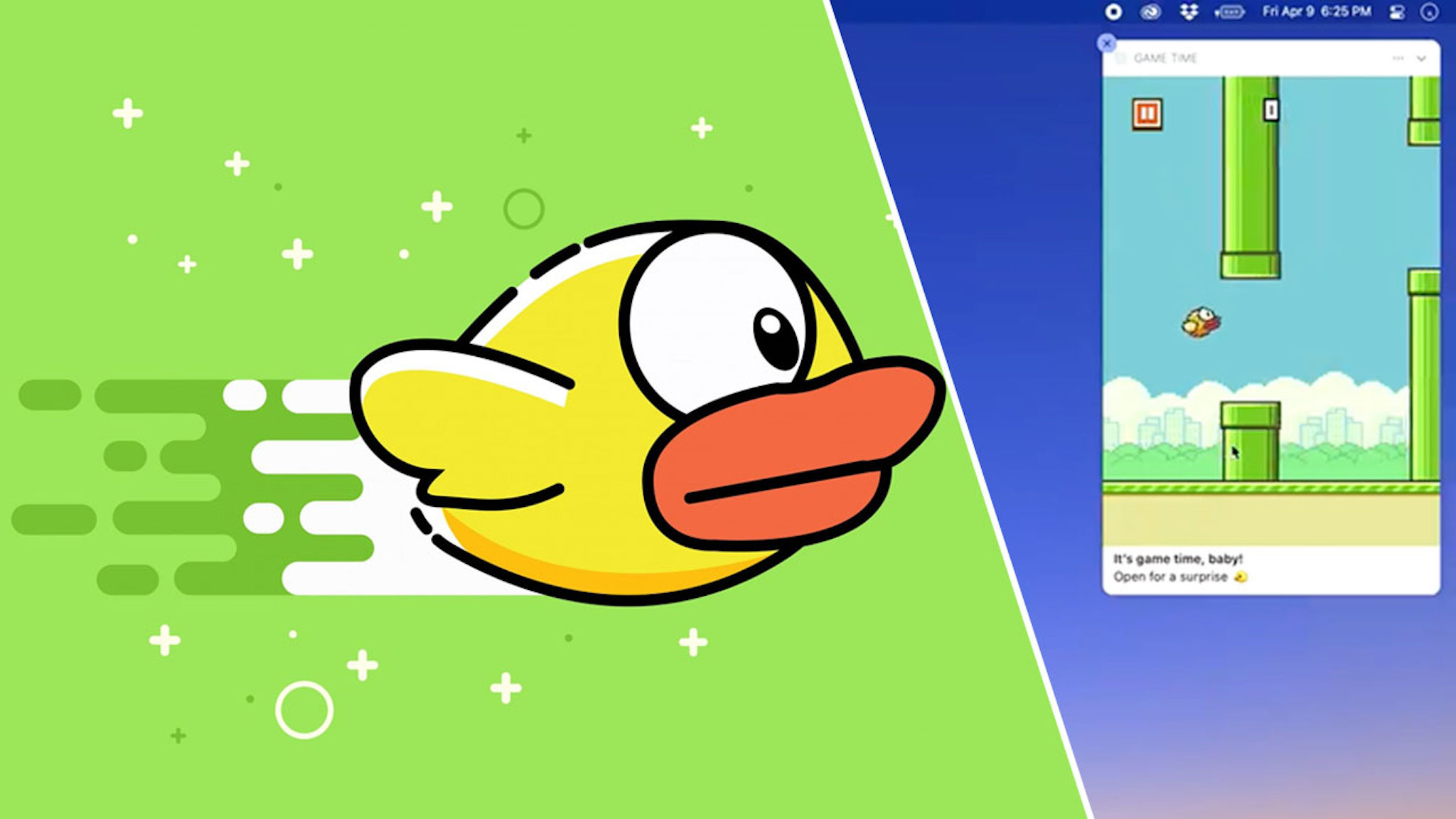 Chơi Flappy Bird trên Notifications Center macOS Big Sur