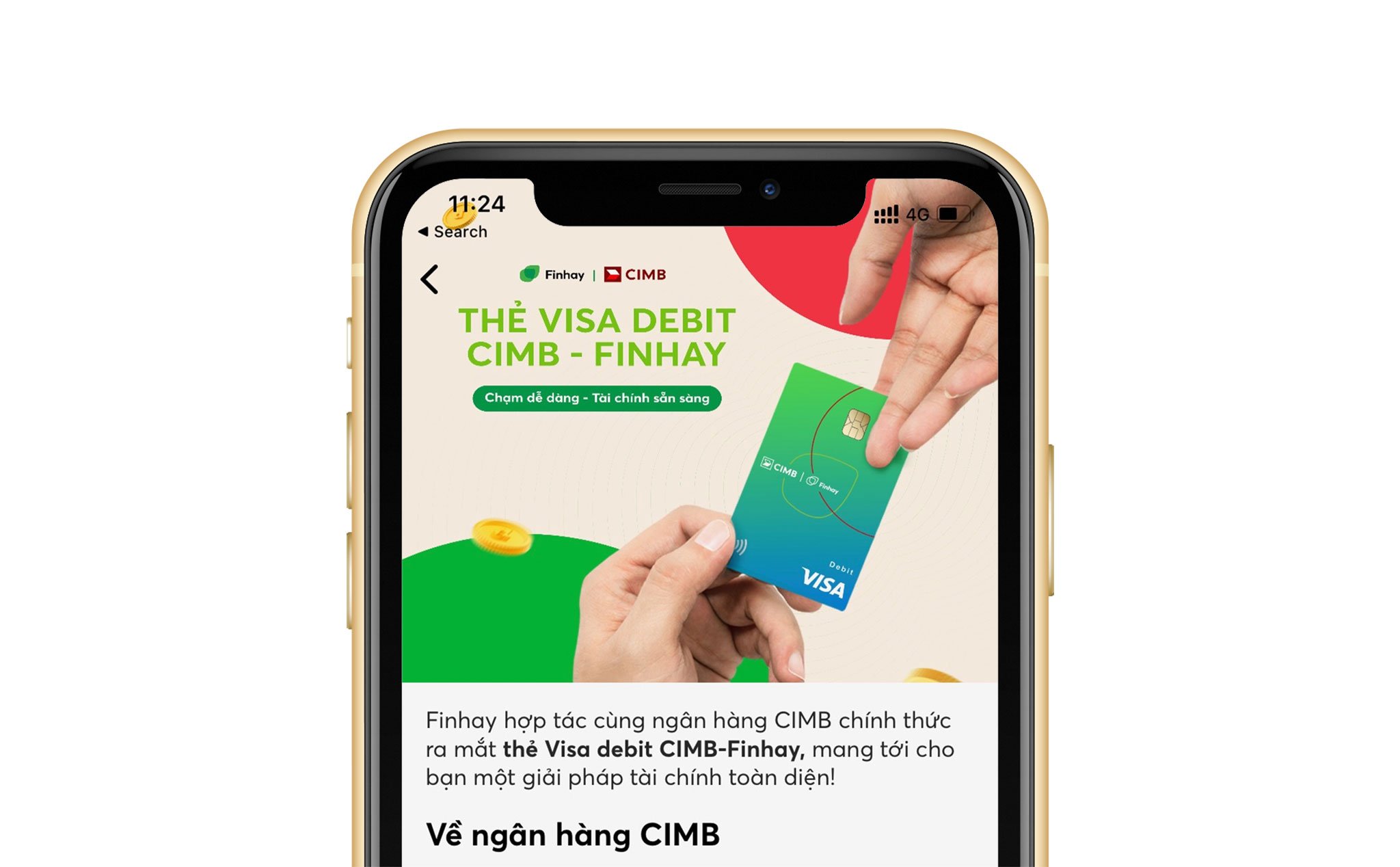 Mở thẻ VISA Debit CIMB-FINHAY với ưu đãi miễn phí rút tiền từ Finhay và nhiều dịch vụ khác