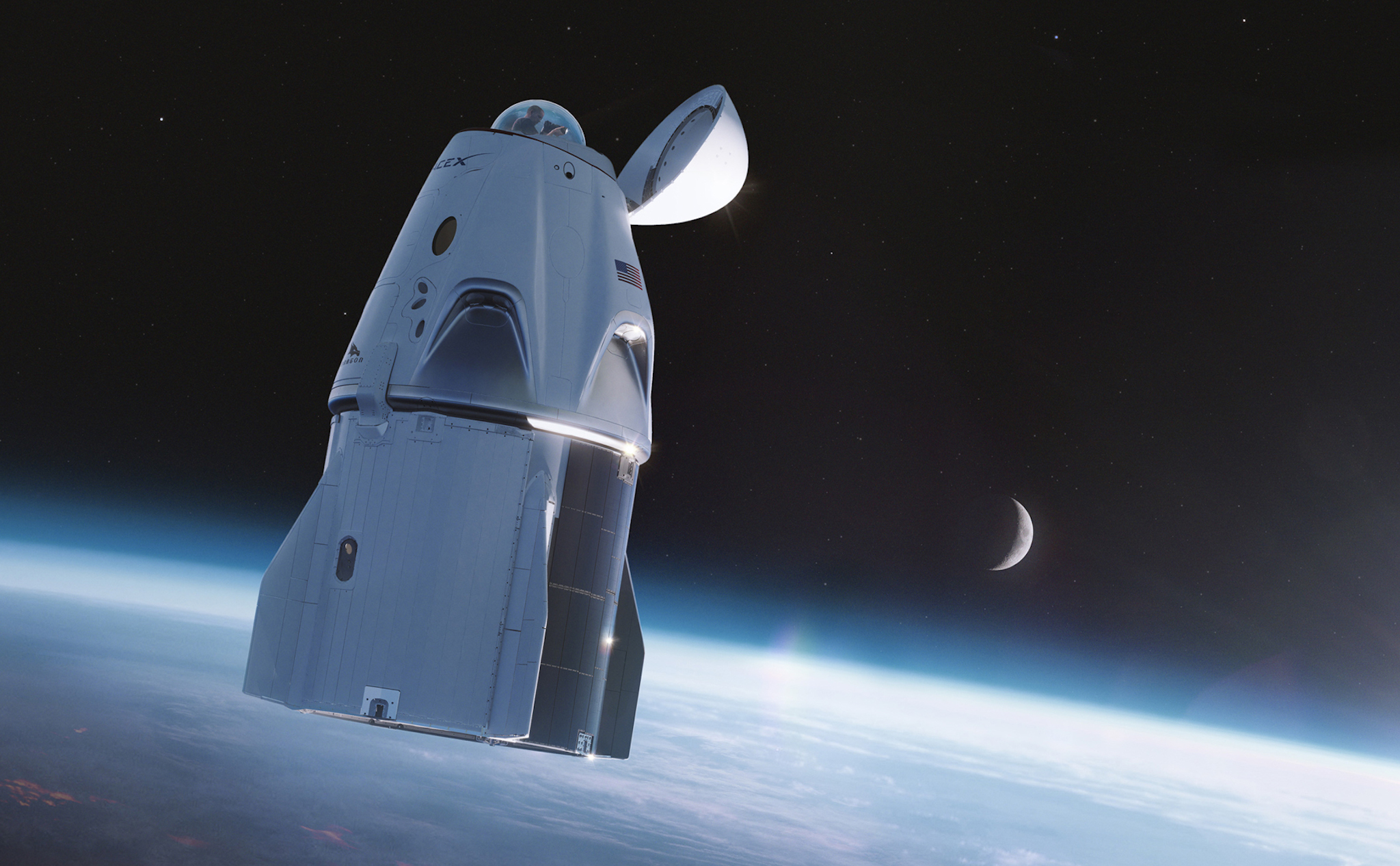 Nhà vệ sinh trên tàu Crew Dragon sẽ có view 360 độ nhìn ra không gian