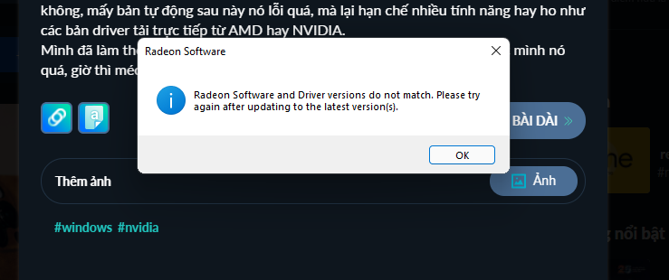 Chào các bác, cho mình hỏi cách tắt cập nhật driver VGA tự động của Windows được không, mấy bản...