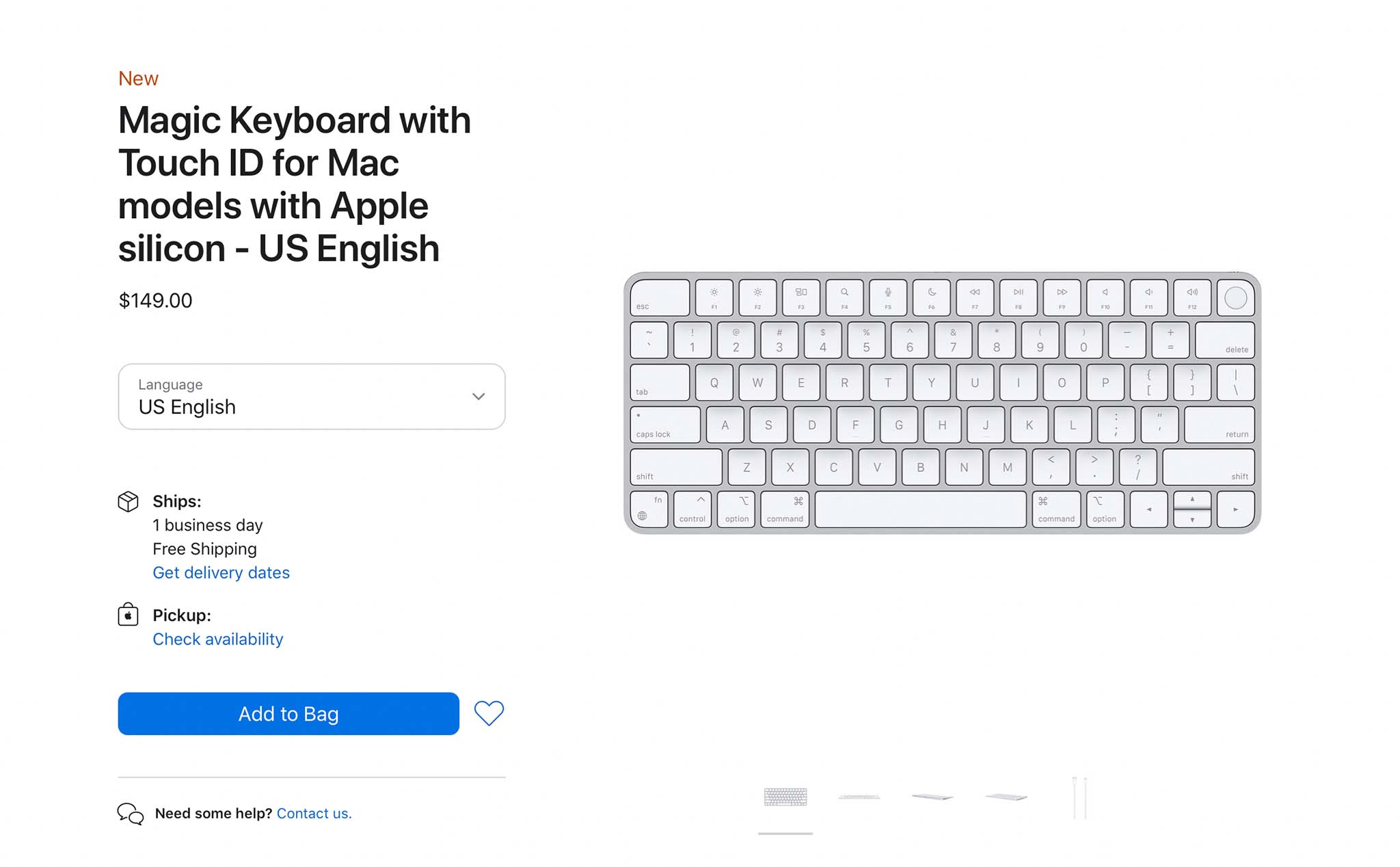 Apple bắt đầu bán Magic Keyboard có Touch ID, giá từ 149 USD