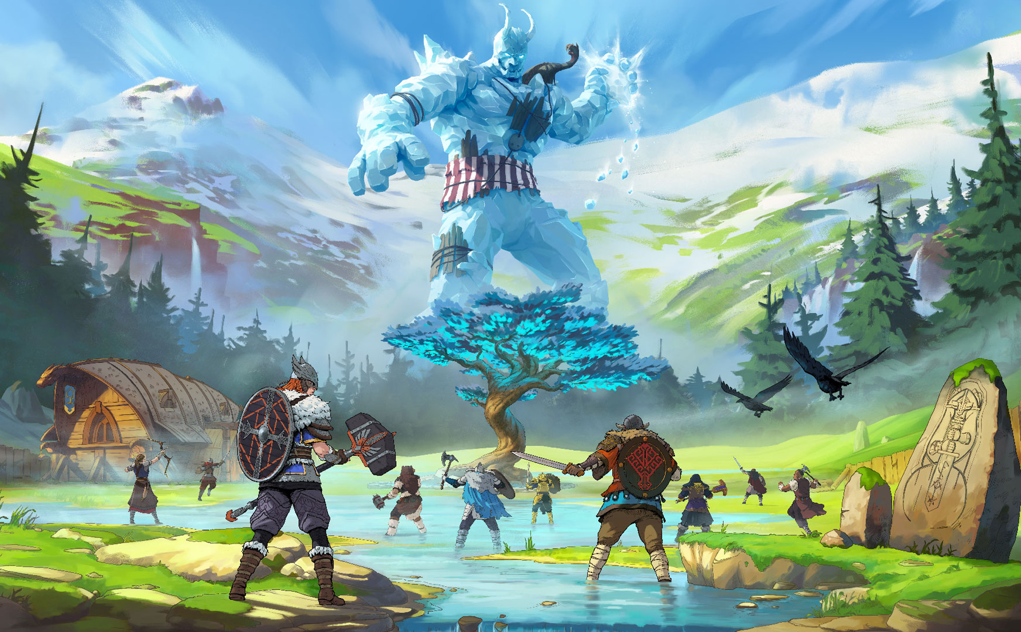 Chơi game gì mùa giãn cách: Tribes of Midgard, hiện tượng game sinh tồn mới, 10 người cùng chơi