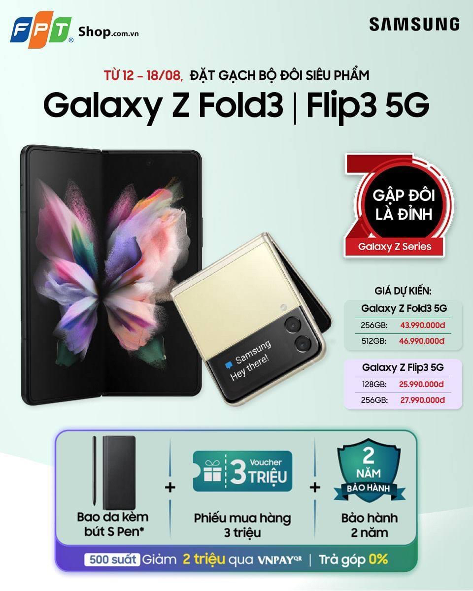 Galaxy Z Fold 3 có giá dự kiến 44 triệu, Galaxy Z Flip 3 giá 26 triệu ở Việt Nam, anh em nghĩ sao?
