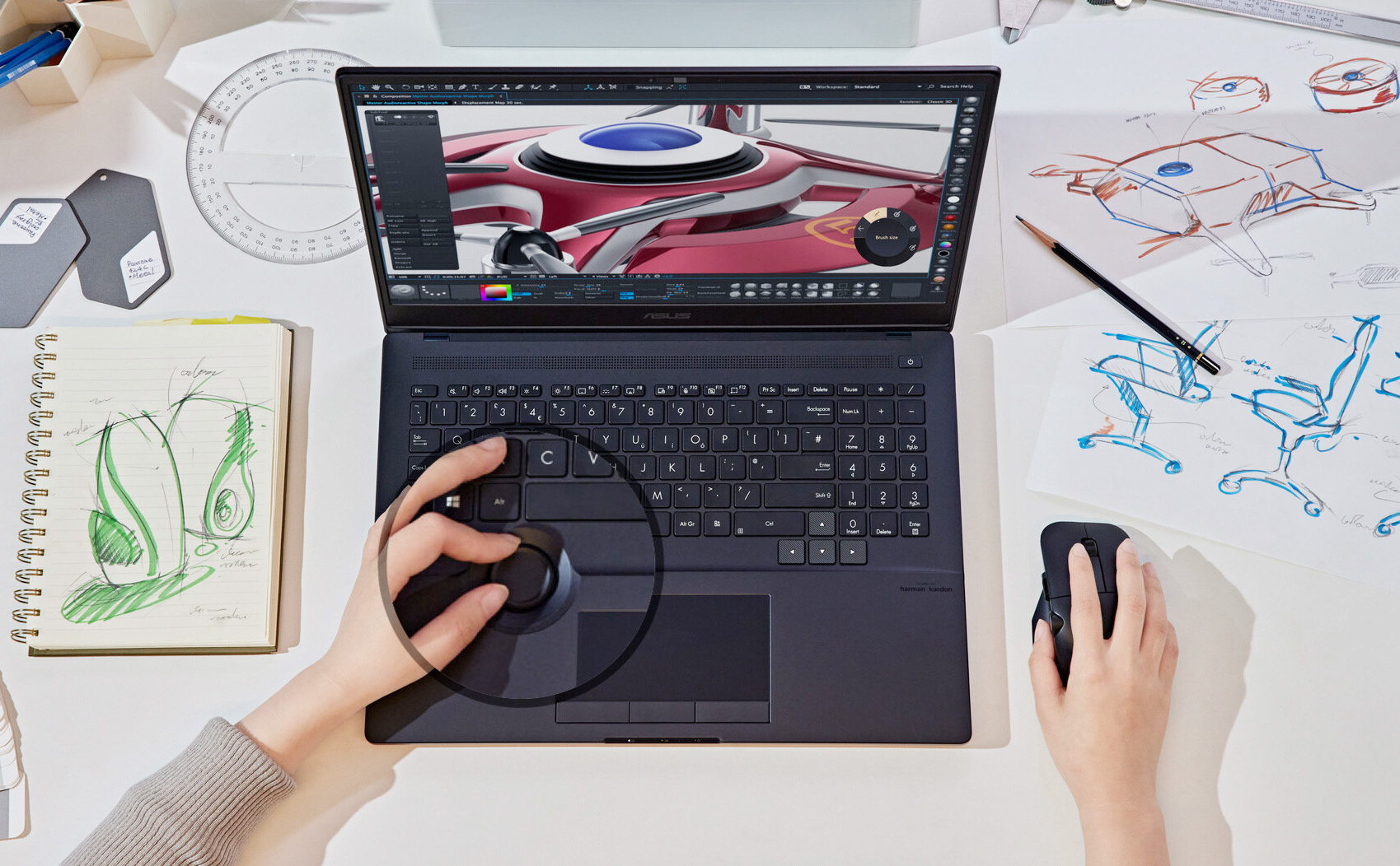 Asus ra mắt laptop ProArt 16" OLED có núm xoay dành riêng cho việc sáng tạo nội dung