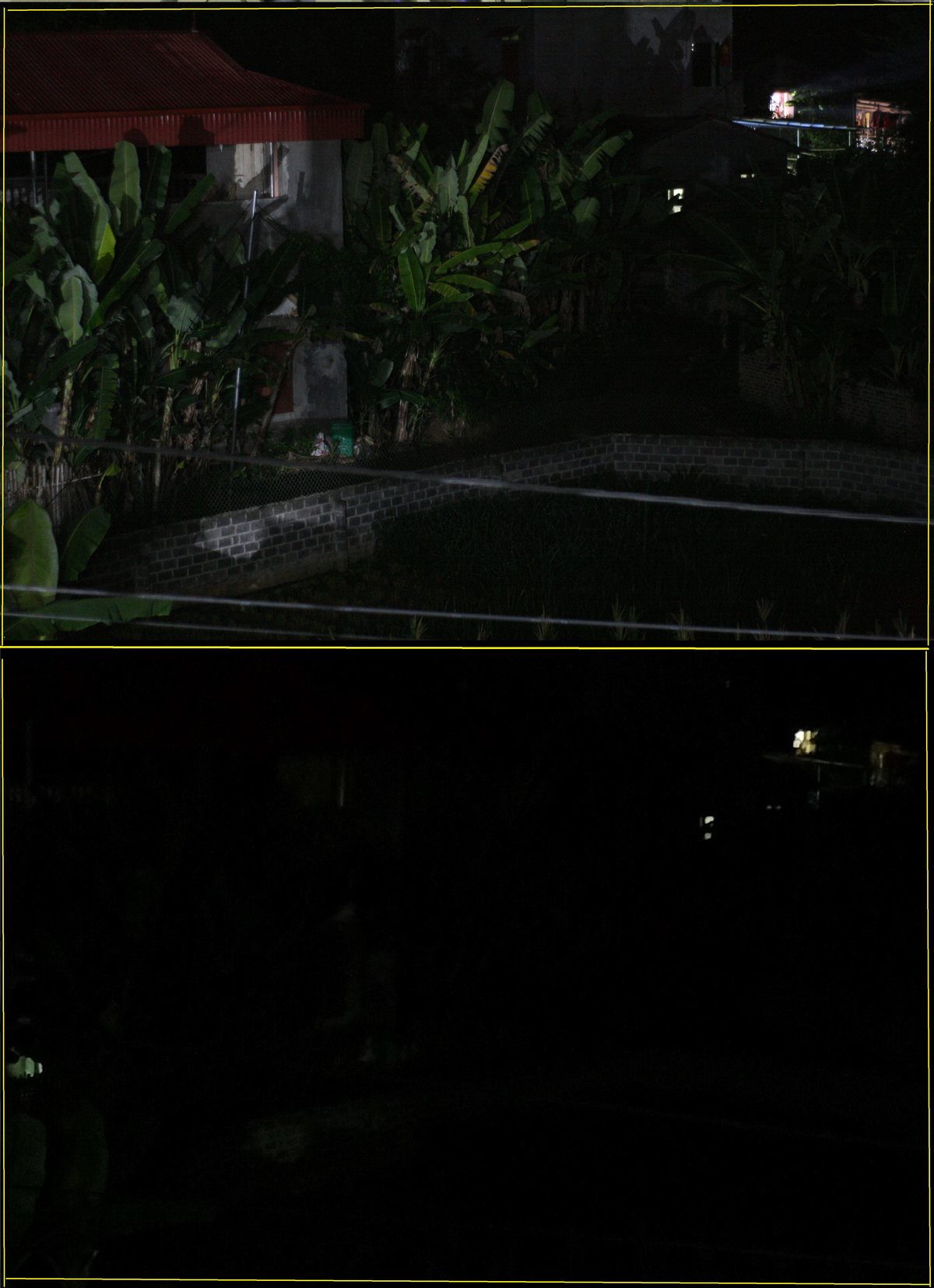 2 bức ảnh cùng chụp phơi sáng 4 giây, iso 1600. bức trên là canon với f/1.8 bức dưới là oppo...