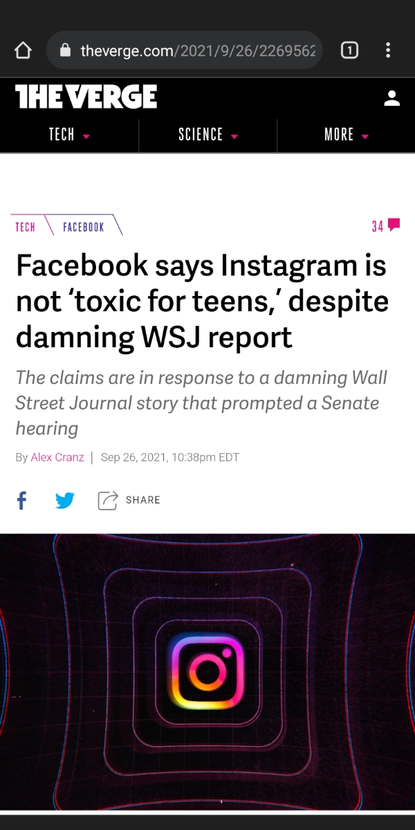 Facebook lại nó Instagram không gây hại cho thế hệ trẻ mặc cho các báo cáo của Wall Street Journal