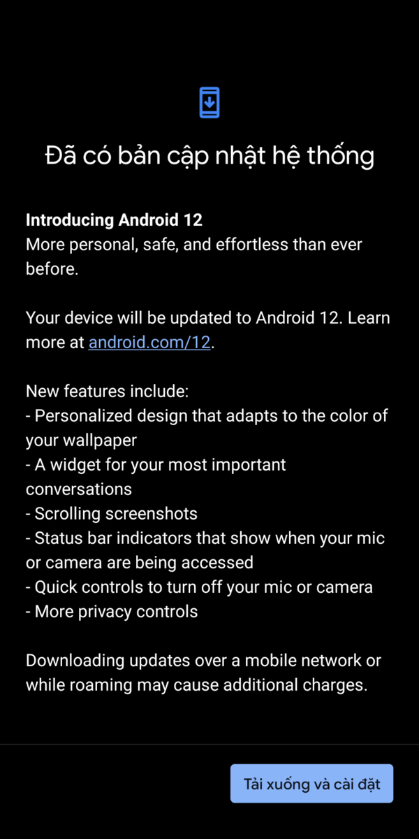 Android 12 chính thức