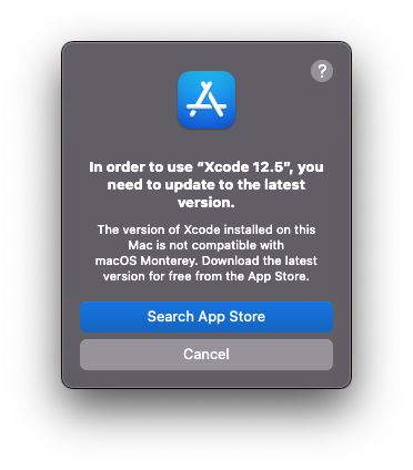ACE lập trình iOS đang sử dụng Xcode 12 thì không nên cập nhật lên MacOS Monterey nha