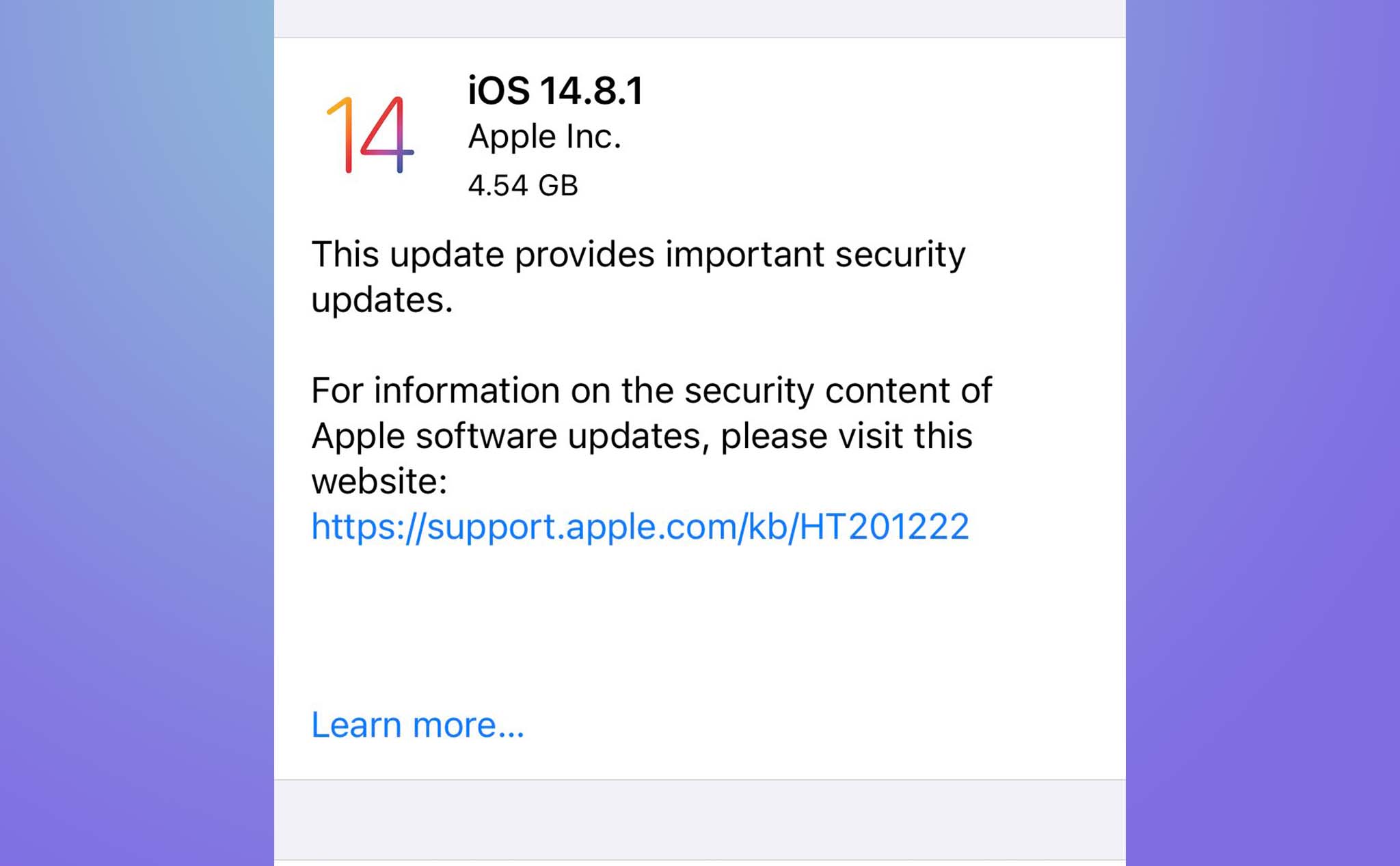Apple phát hành iOS 14.8.1: sửa lỗi bảo mật