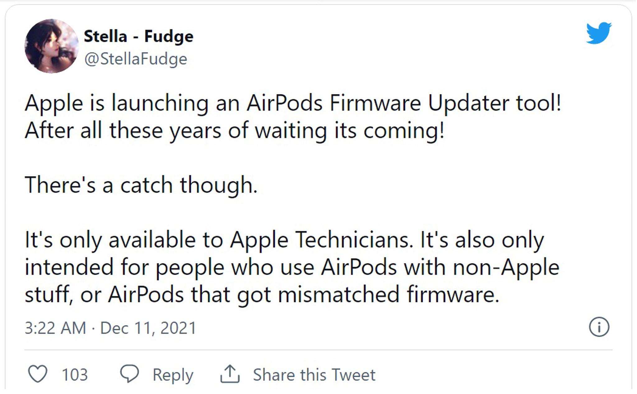 Apple có một phần mềm để cập nhật firmware cho AirPods, nhưng chỉ dành cho kỹ thuật viên?