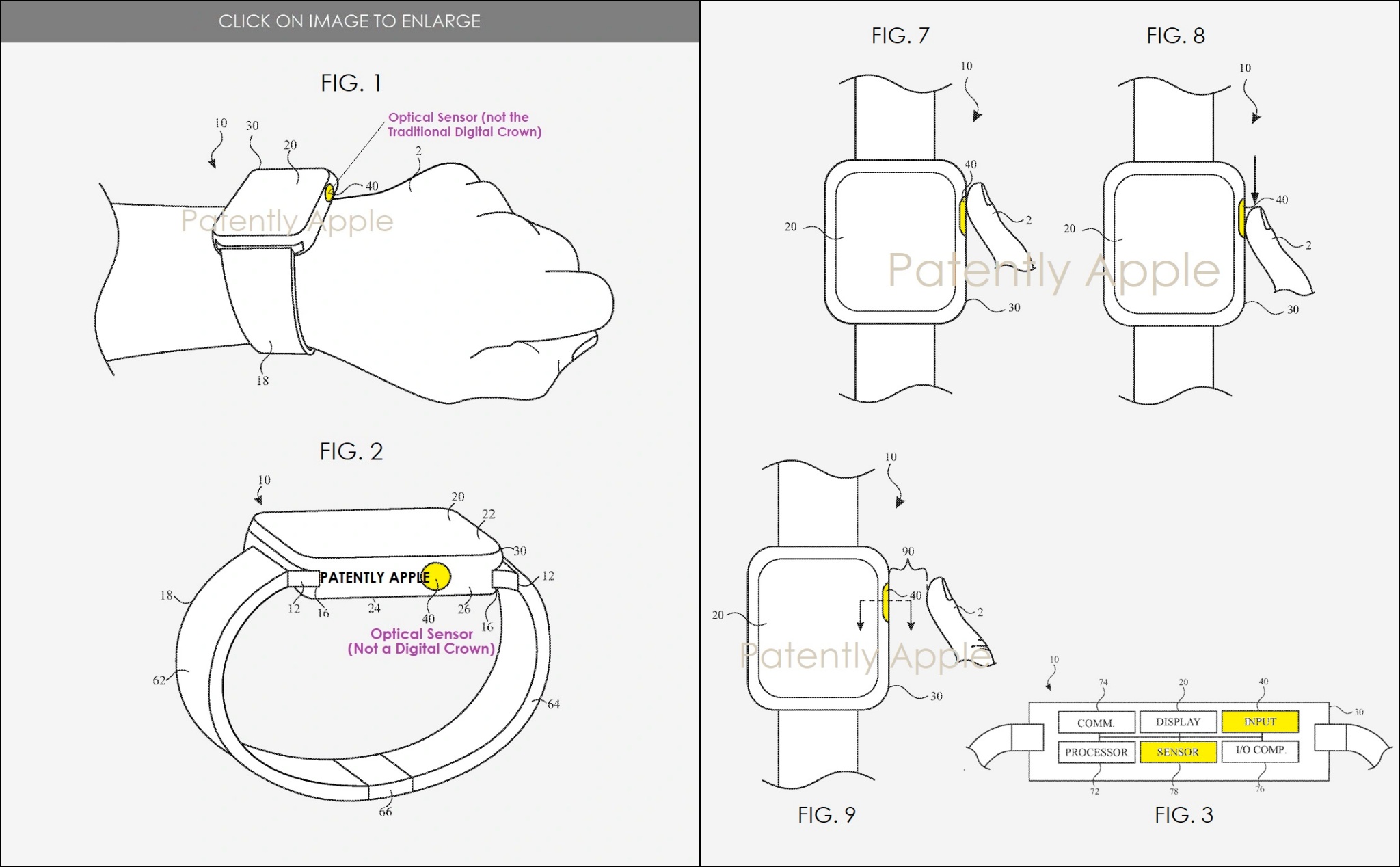 Apple có bằng sáng chế mới, thay thế nút Digital Crown trên Apple Watch bằng cảm biến quang học