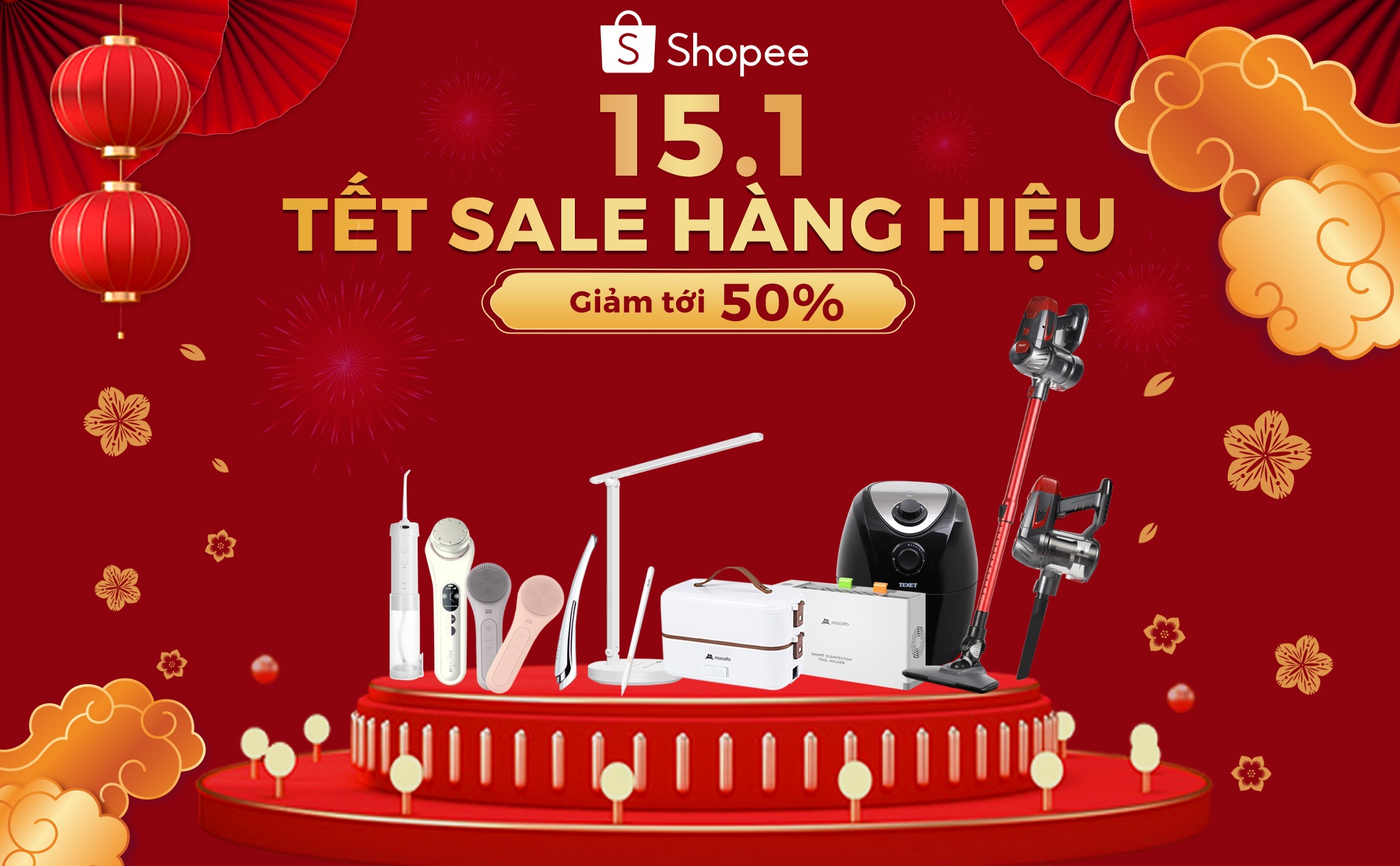 [QC] Shopee 15.1 – Tết Sale Hàng Hiệu – Giảm Giá Tới 50%