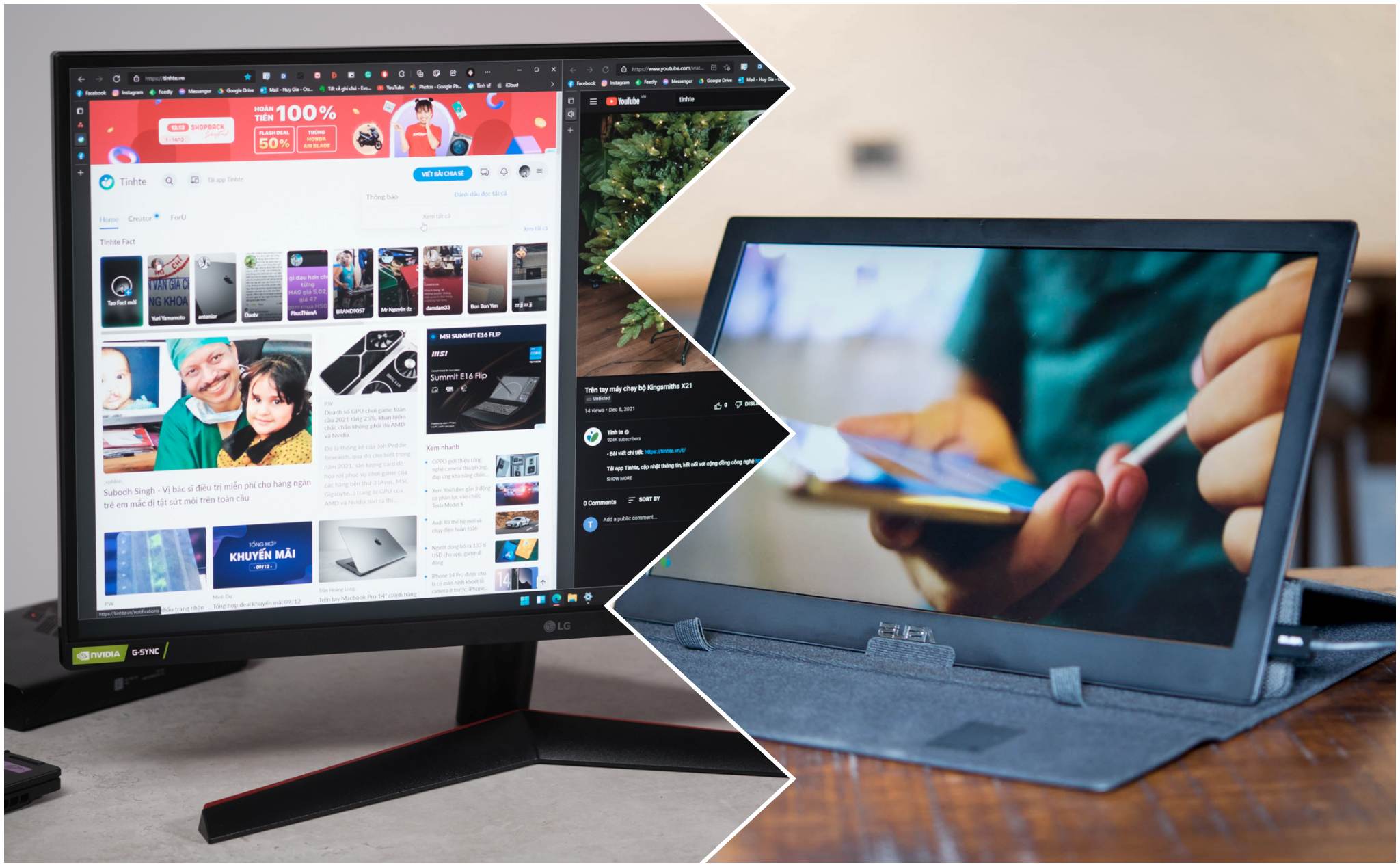 Kích thước màn hình thứ 2 cho laptop anh em dùng có to hơn hẳn màn hình chính?