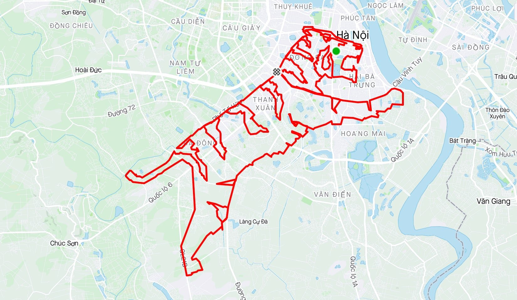 Runner Hà Nội đón tết Nhâm Dần bằng cách chạy bộ và đạp xe 135 km theo hình con hổ