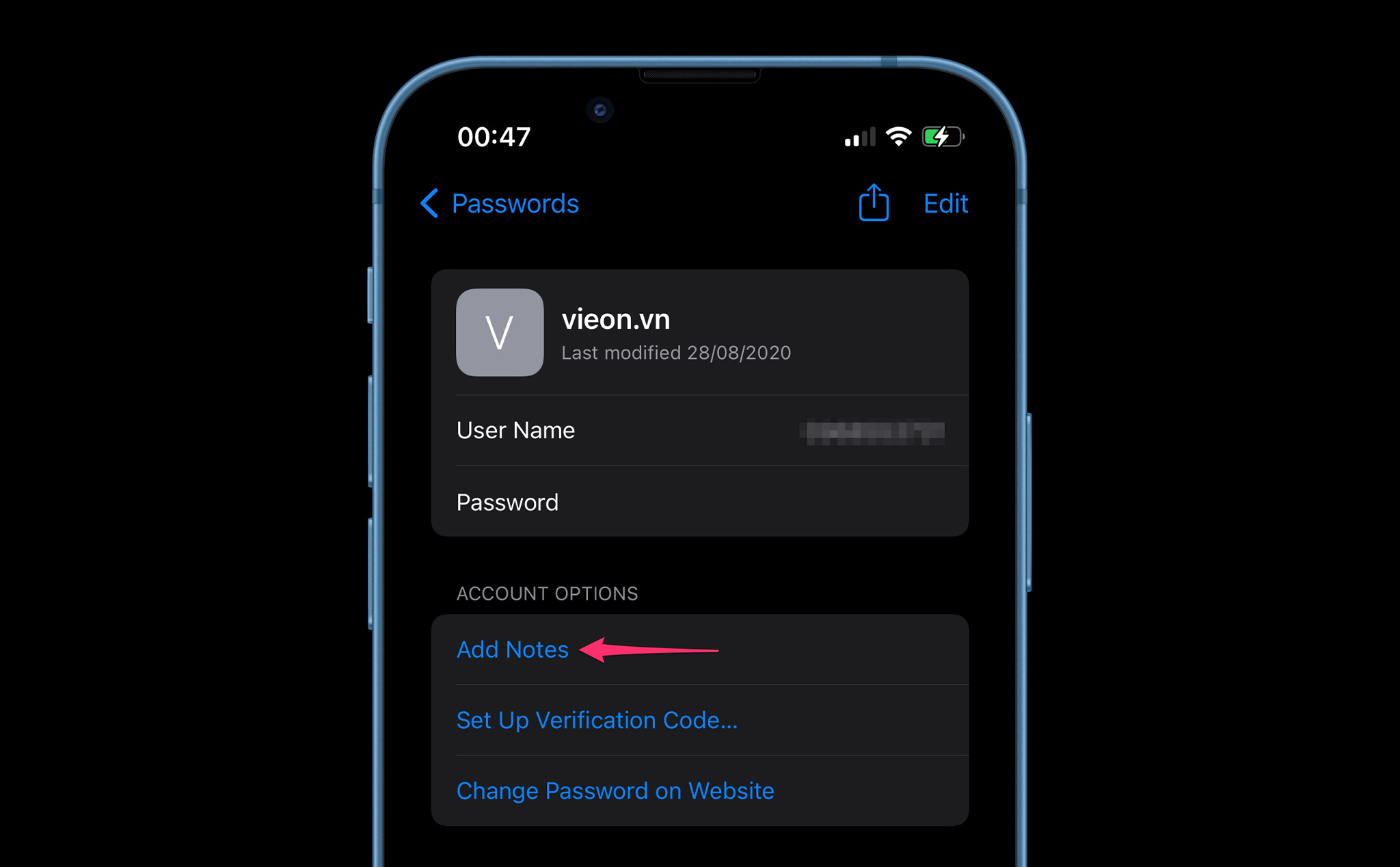iOS 15.4 cho phép thêm ghi chú vào trình lưu trữ mật khẩu iCloud Keychain