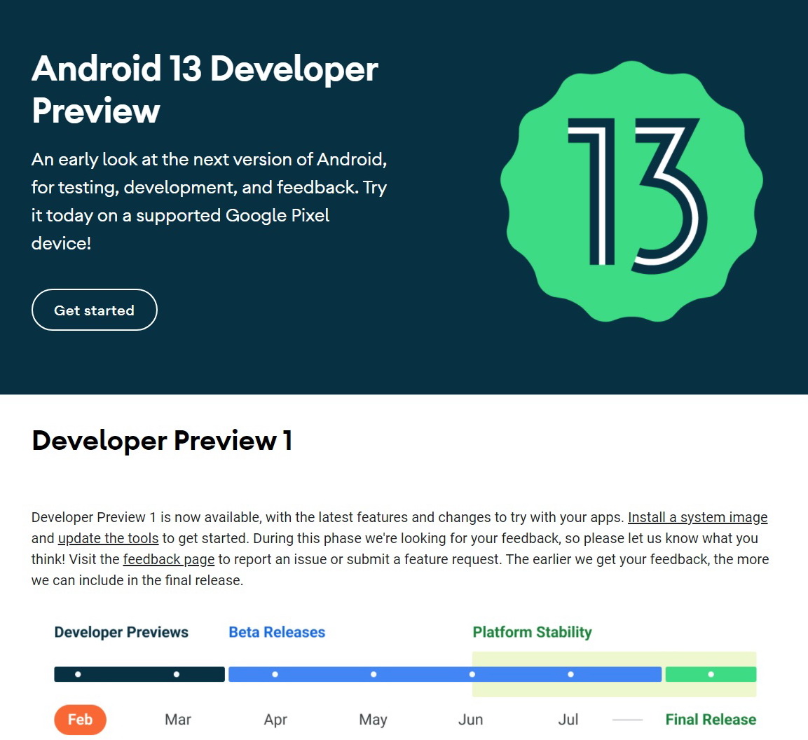 Đã có Android 13 Developer Preview 1