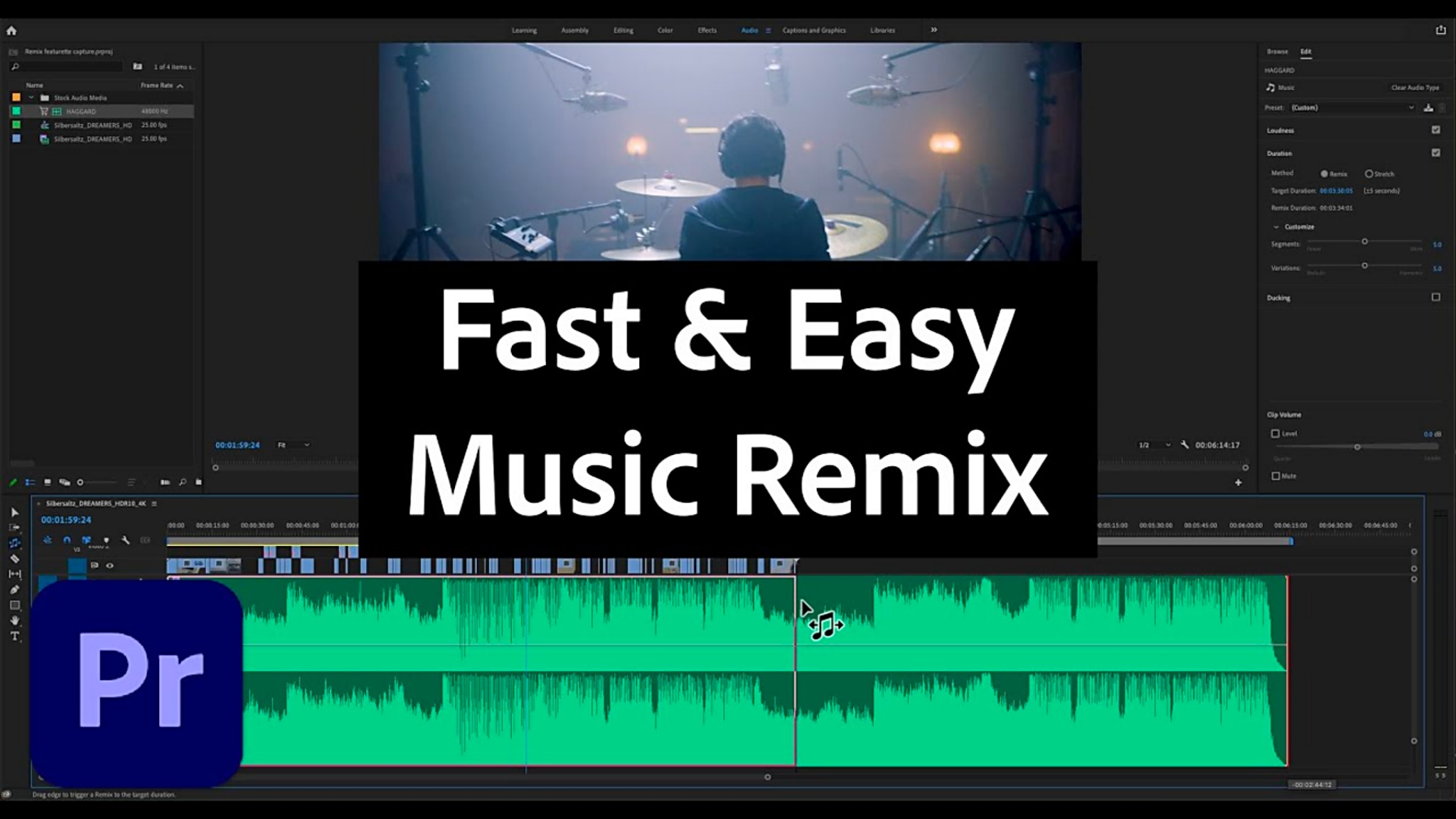 Adobe Premiere Pro cập nhật tính năng Music Remix, hỗ trợ người dùng canh chỉnh nhạc tự động bằng AI