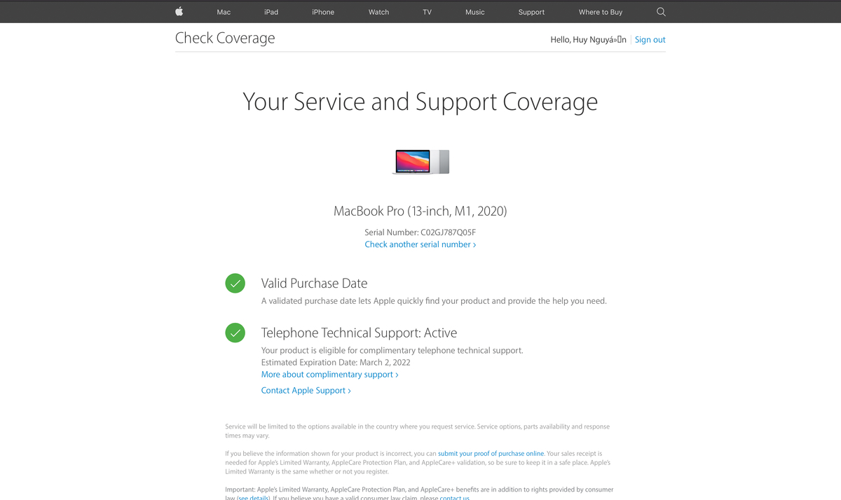 Các bác cho em hỏi em lên checkcoverage.apple.com mà copy cái serial