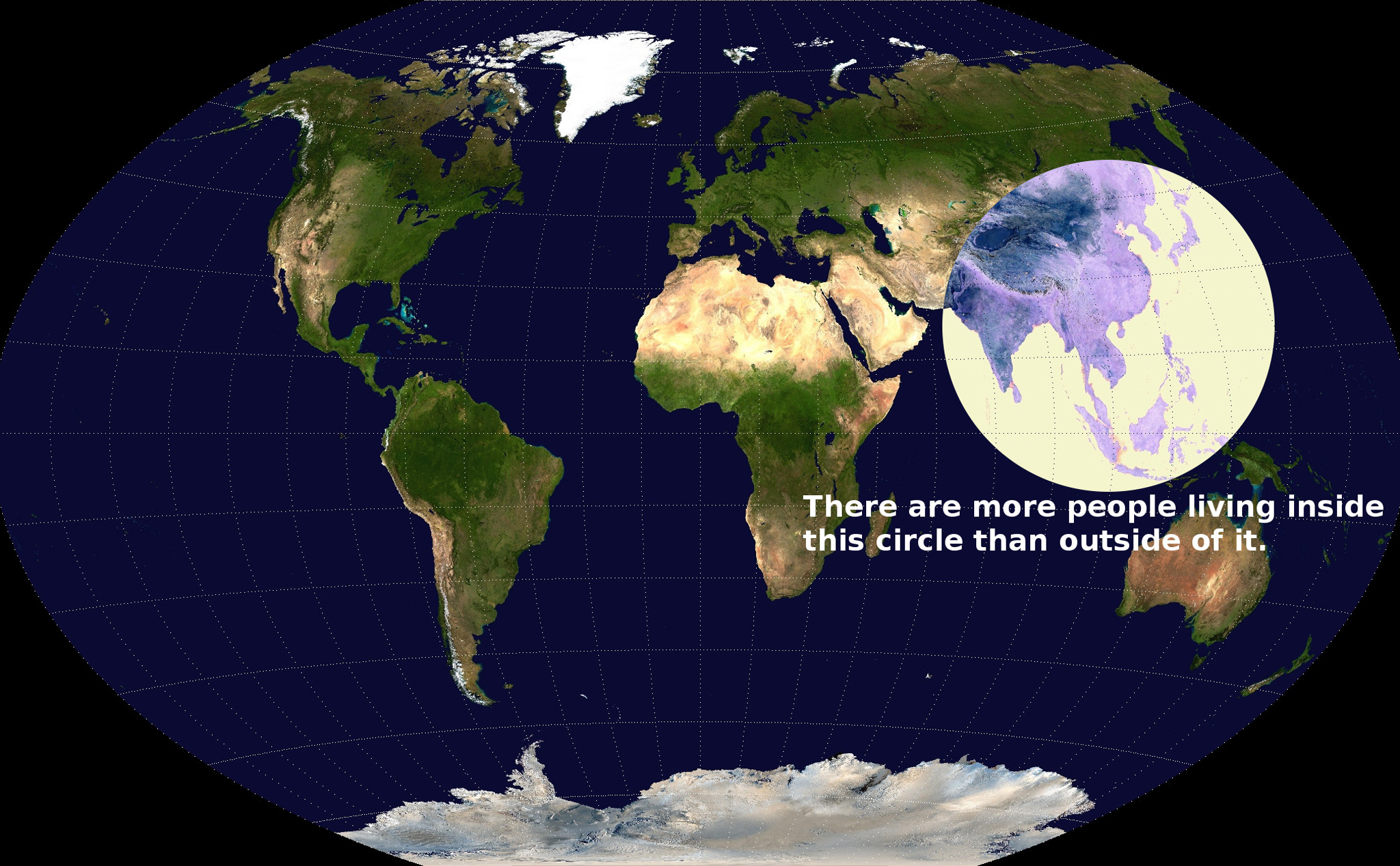 Có thể bạn chưa biết: Hơn một nửa dân số thế giới đang sinh sống trong khu vực vòng tròn này