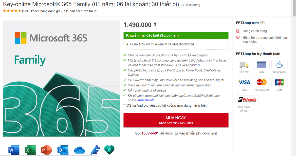 Mấy bác cho hỏi mua microsoft 365 family loại key nào thì mình chỉ cần thêm nó vào tài khoản đầu...