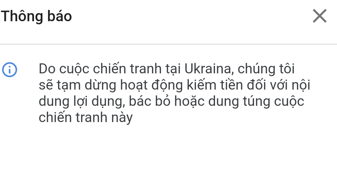 Thông báo từ YouTube cho anh em creator...